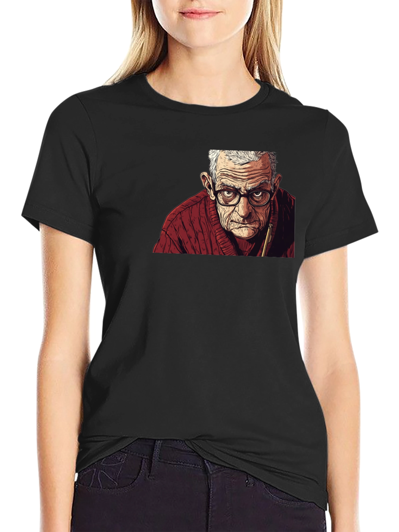 Black Grumpy Old Man Graphic Tee view 2