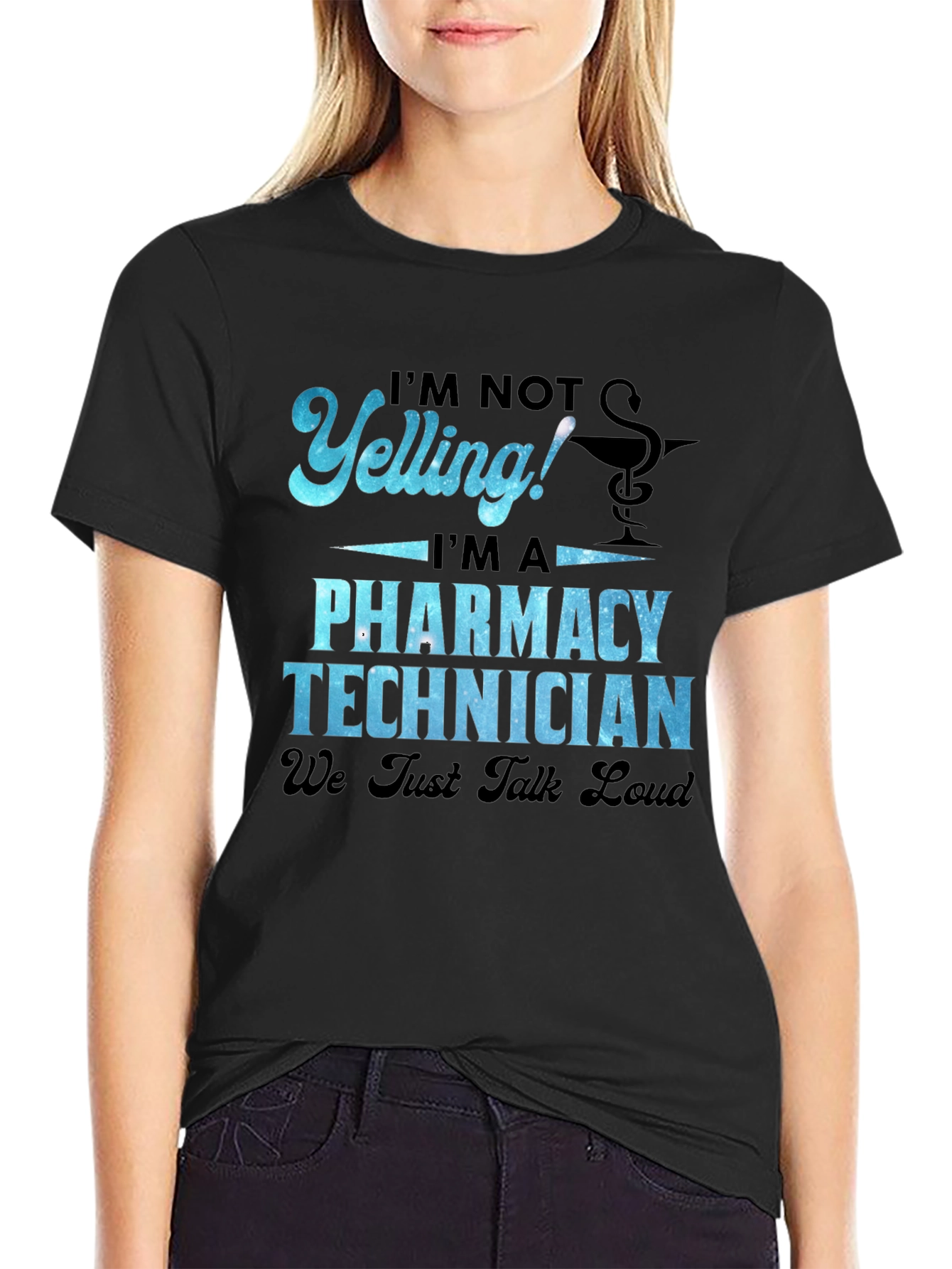Black Pharmacy Technician T-Shirt - We Just Talk Loud! view 2