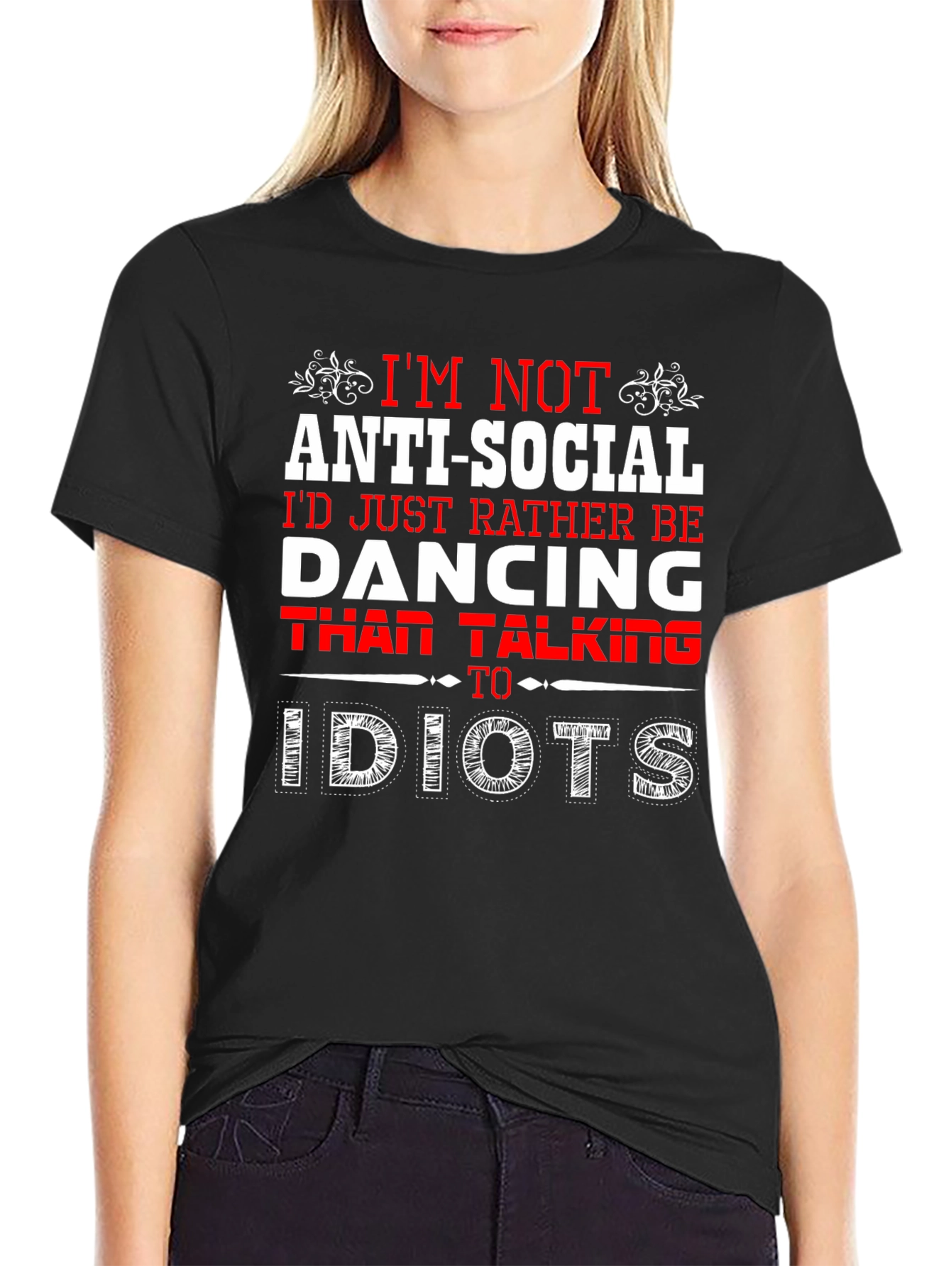 Black Anti-Social Dancing T-Shirt -  Rather Be Dancing view 2