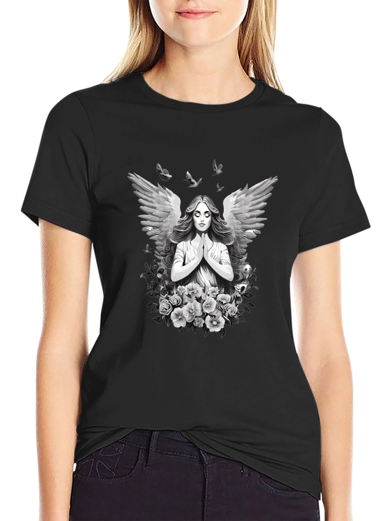 Angel Wings Black T-Shirt - 2