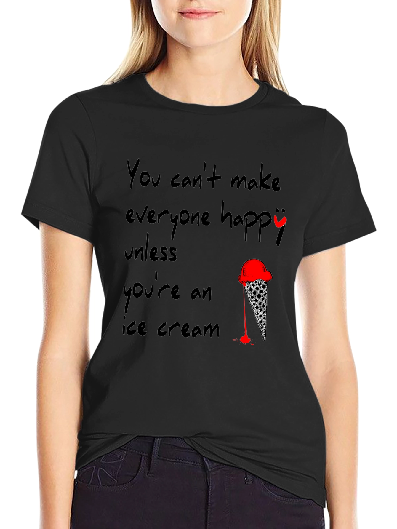 Black Ice Cream T-Shirt - Funny Quote Design view 2