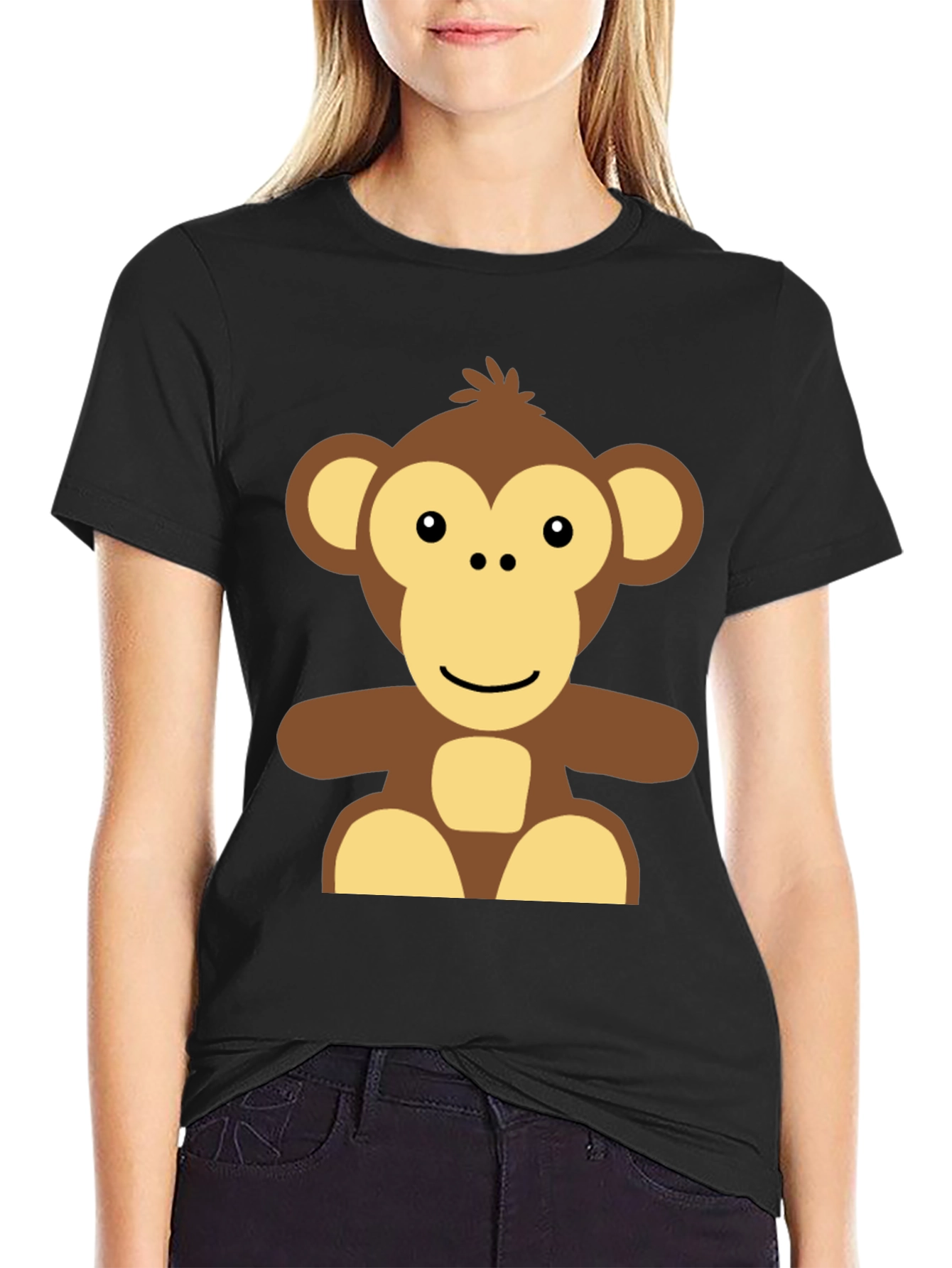 Black Monkey Graphic Black T-Shirt - Casual Wear view 2