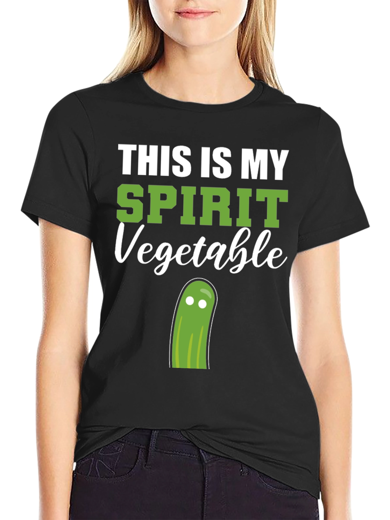 Black Spirit Vegetable T-Shirt - Funny Graphic Tee view 2