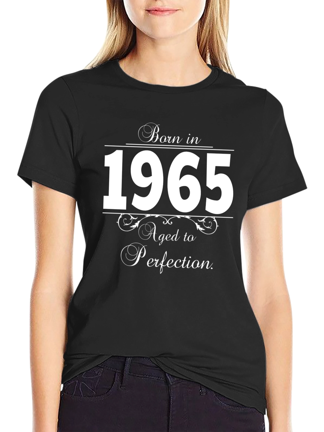 Black Born in 1965 T-Shirt - Aged to Perfection view 2
