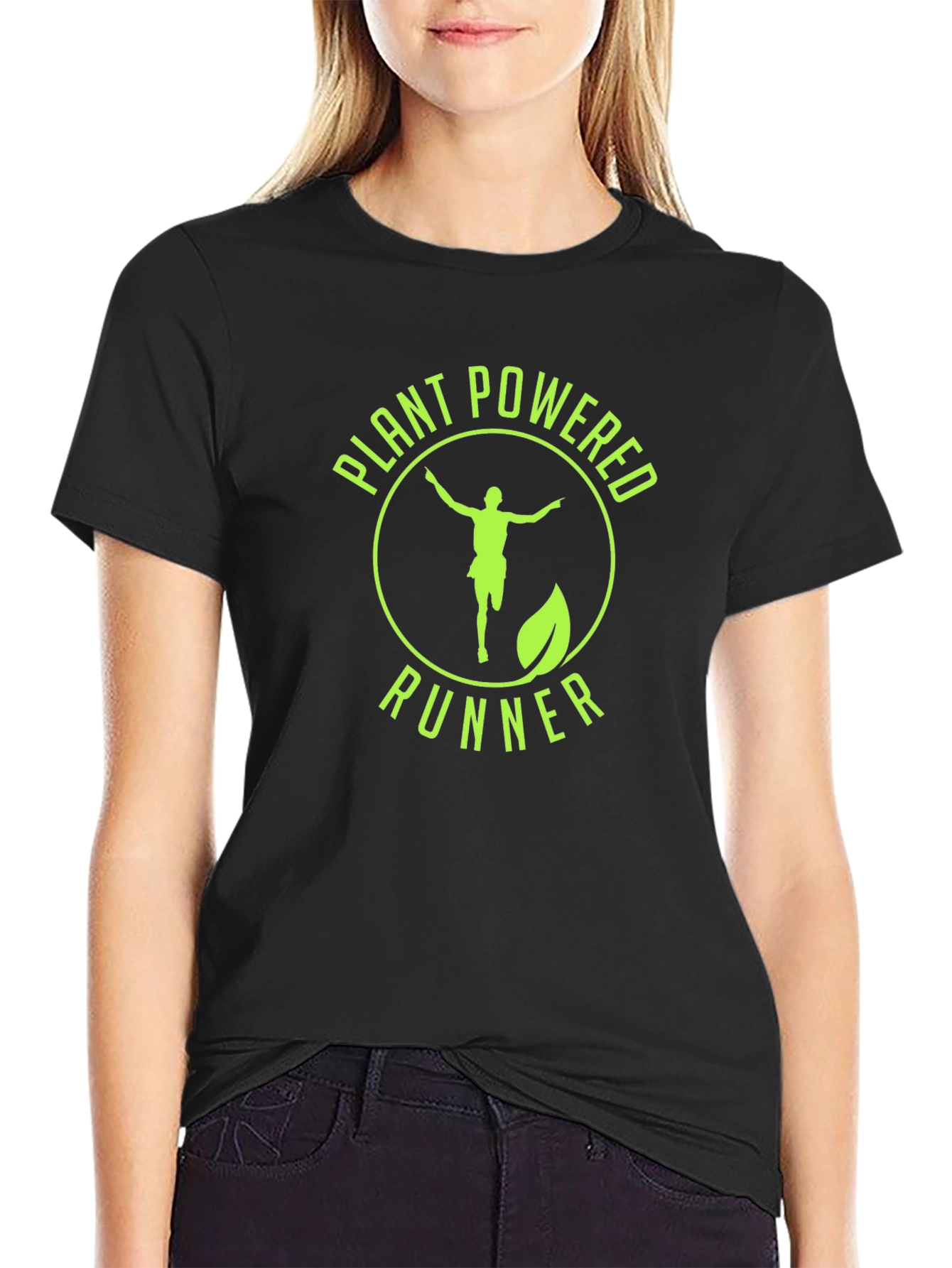 Plant Powered Runner Black Graphic T-Shirt - 2