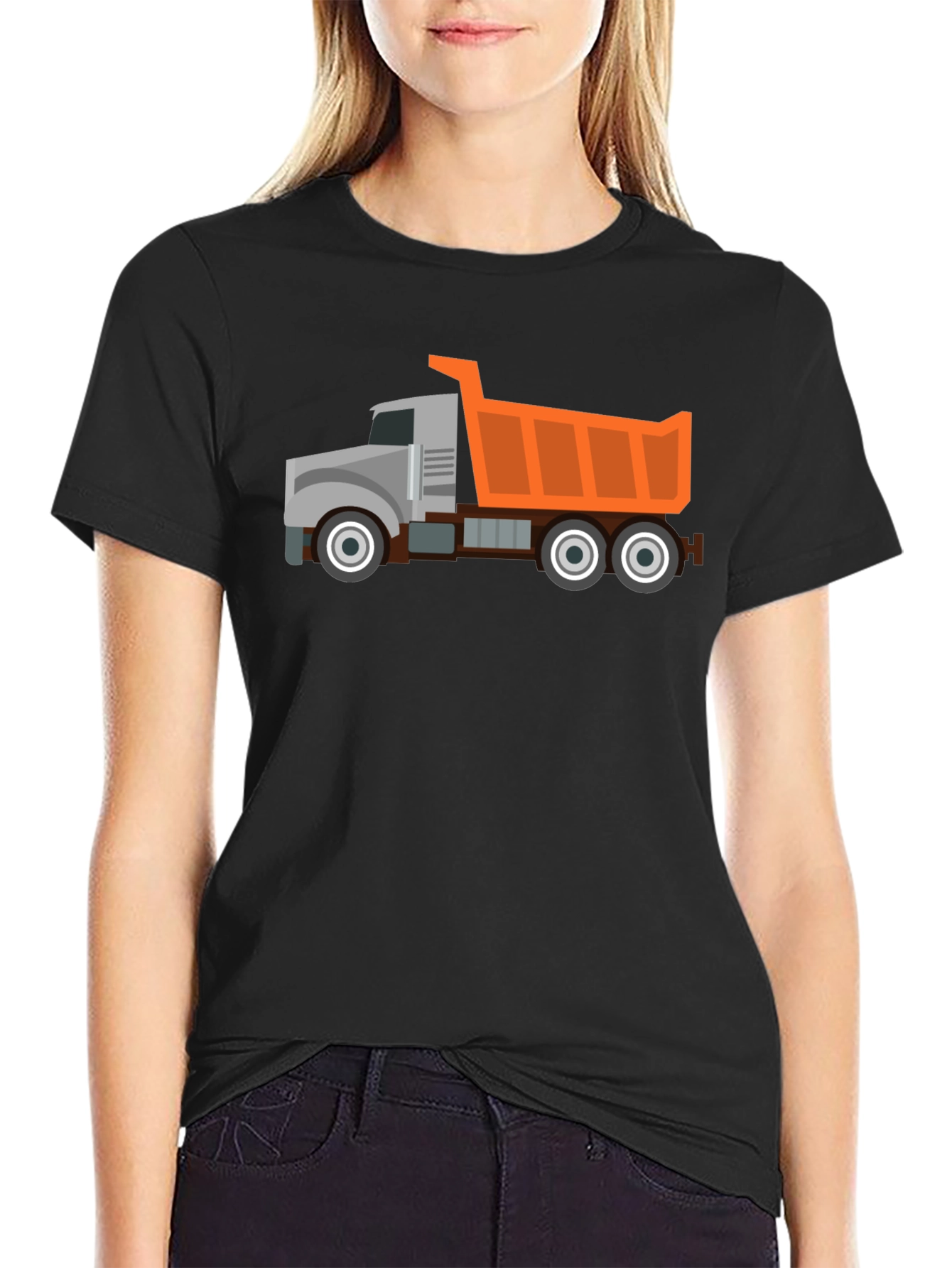 Black Dump Truck Graphic T-Shirt - Heavy Duty Fun! view 2