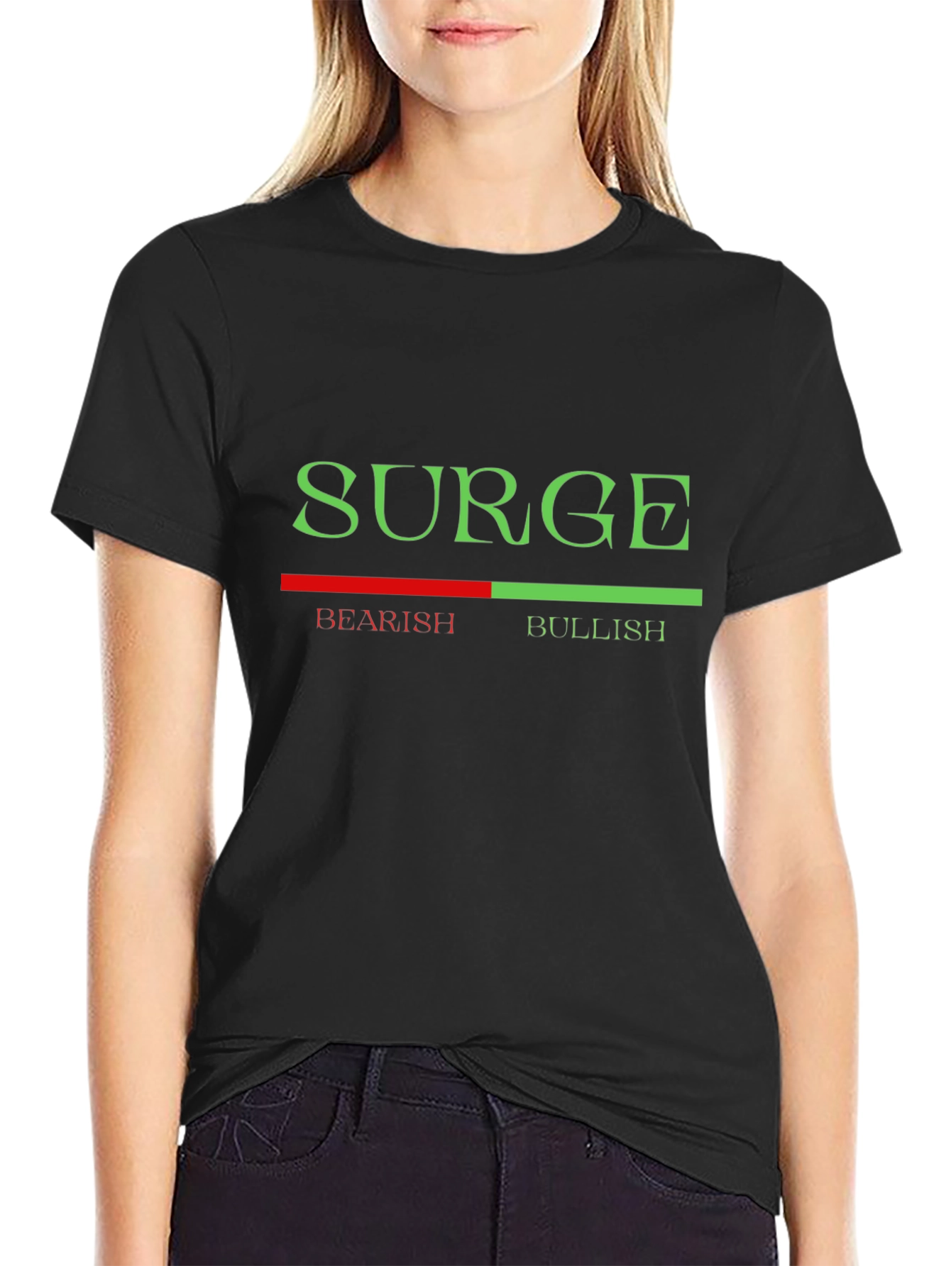 Black Surge Bearish Bullish Graphic Tee - Trader T-Shirt view 2