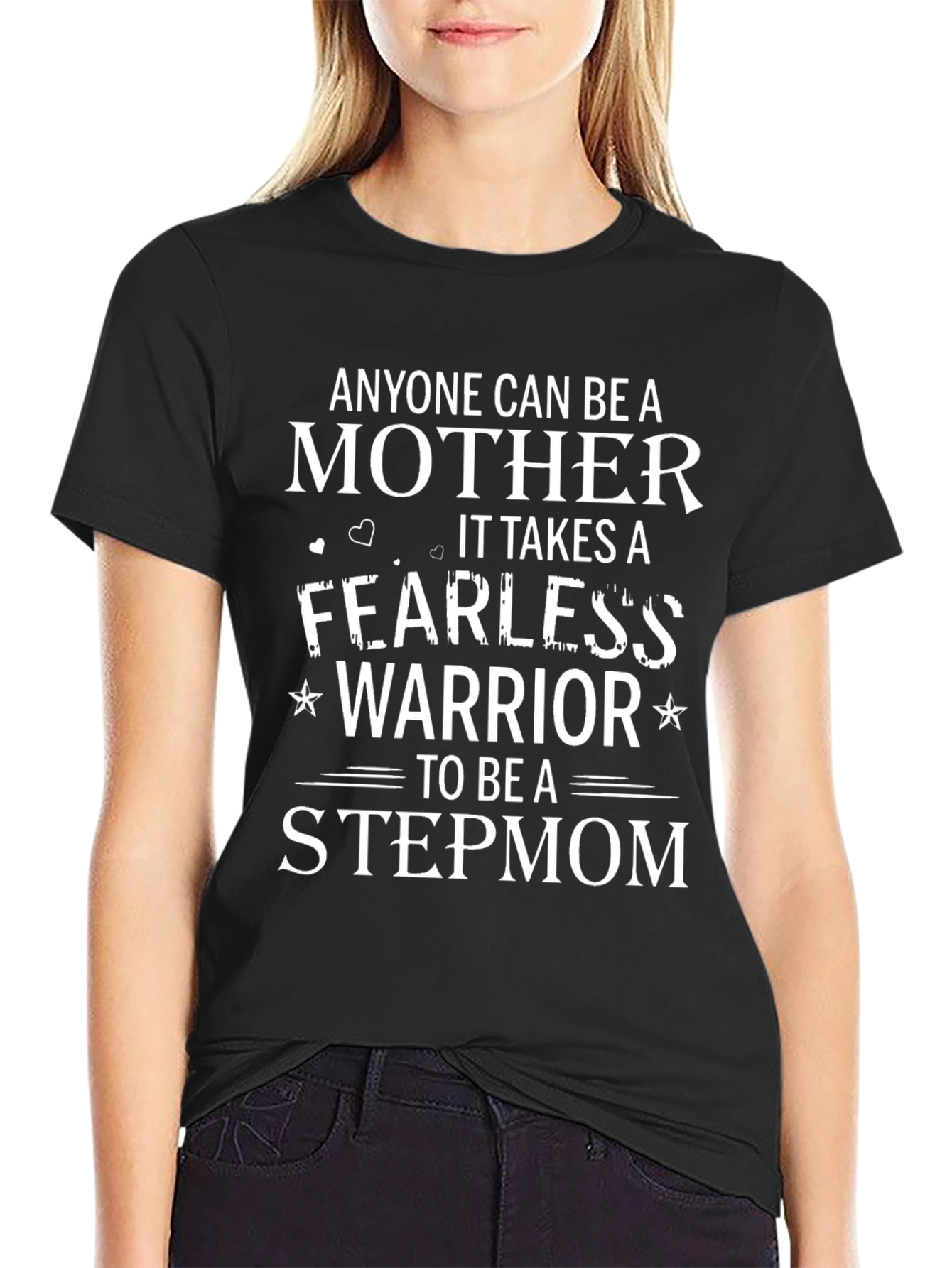 Black Fearless Warrior Stepmom Graphic T-Shirt view 2