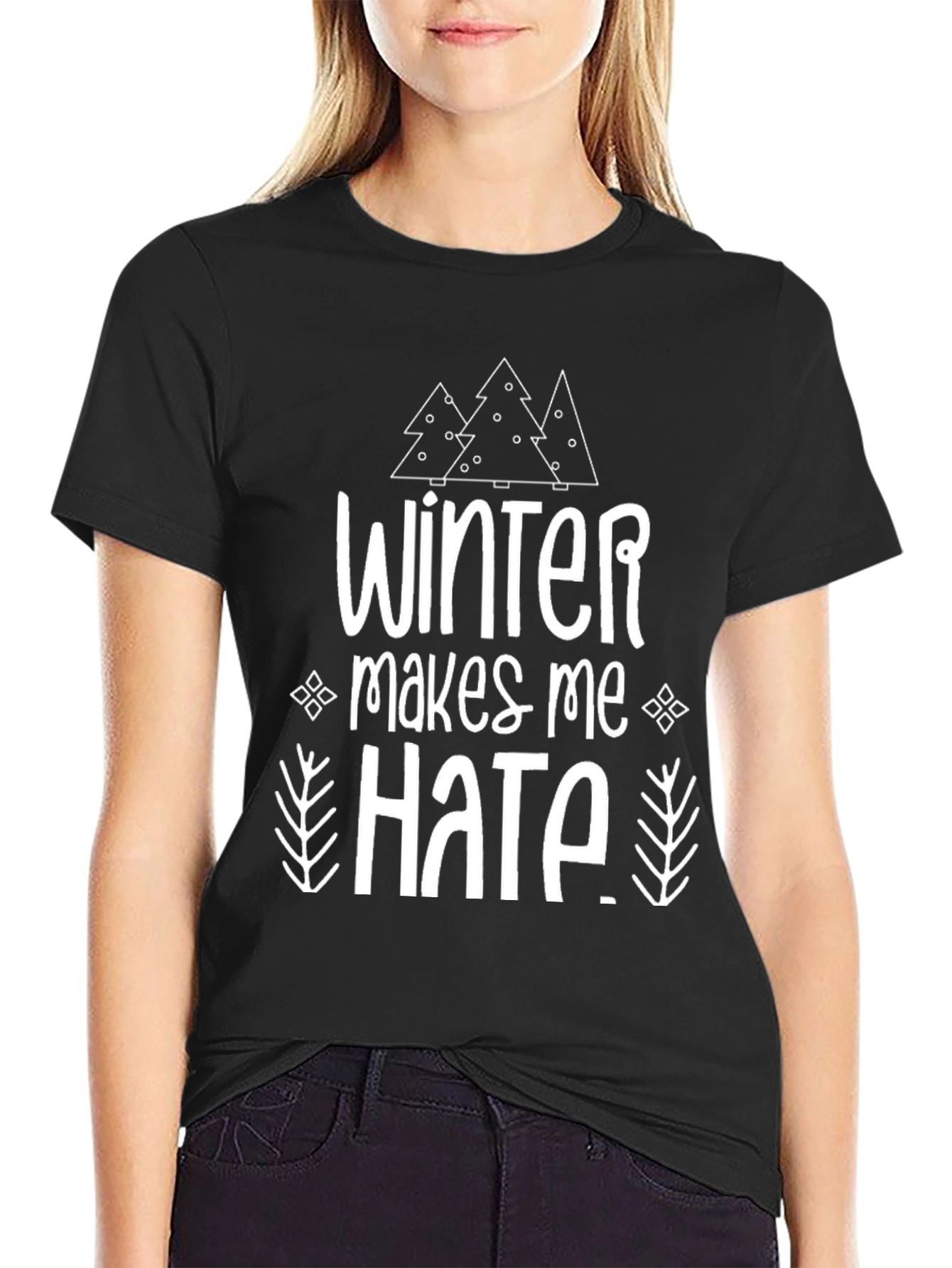 Black Winter Makes Me Hate T-Shirt view 2