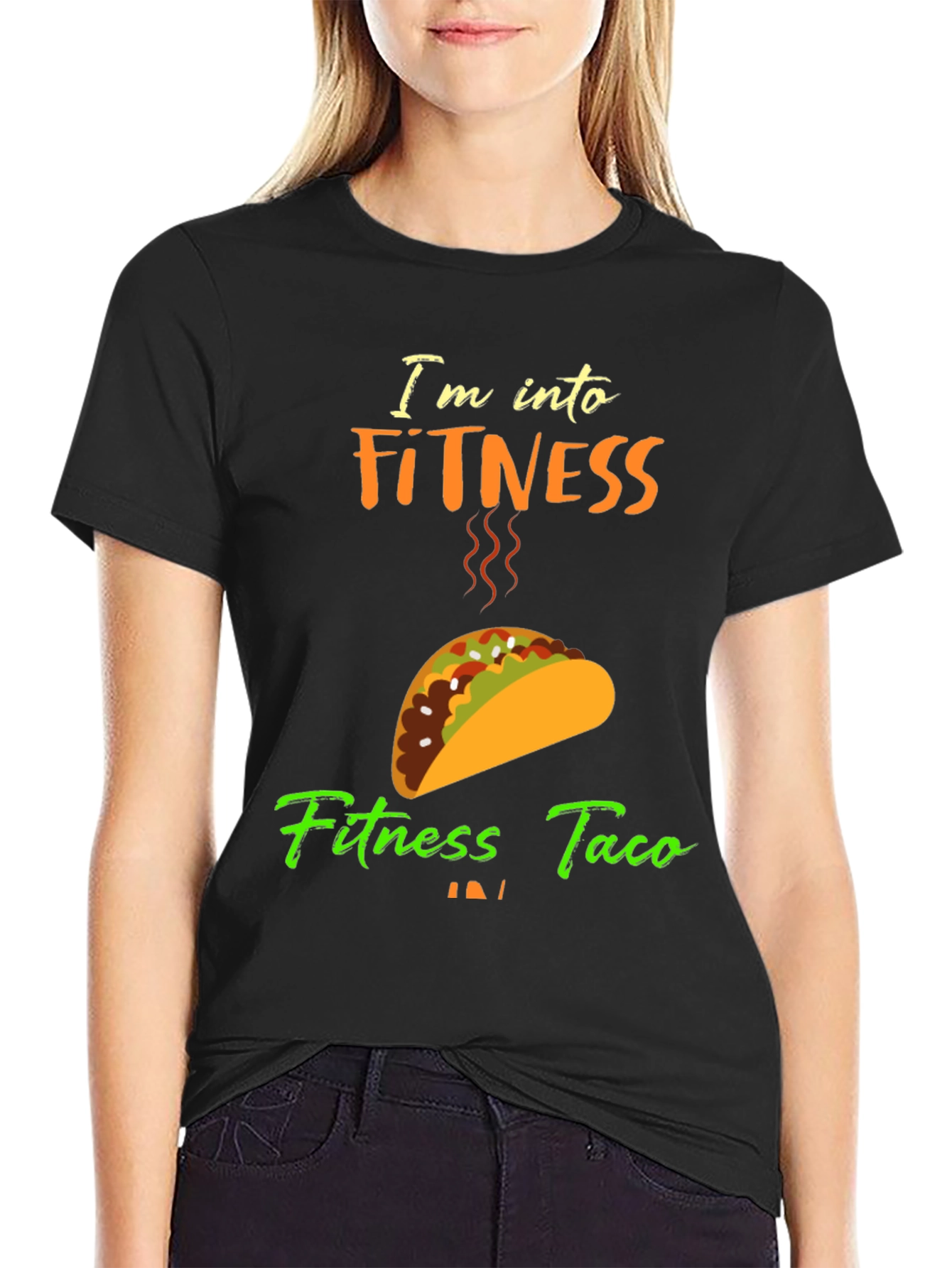 Black Fitness Taco T-Shirt - Gym Humor Tee view 2