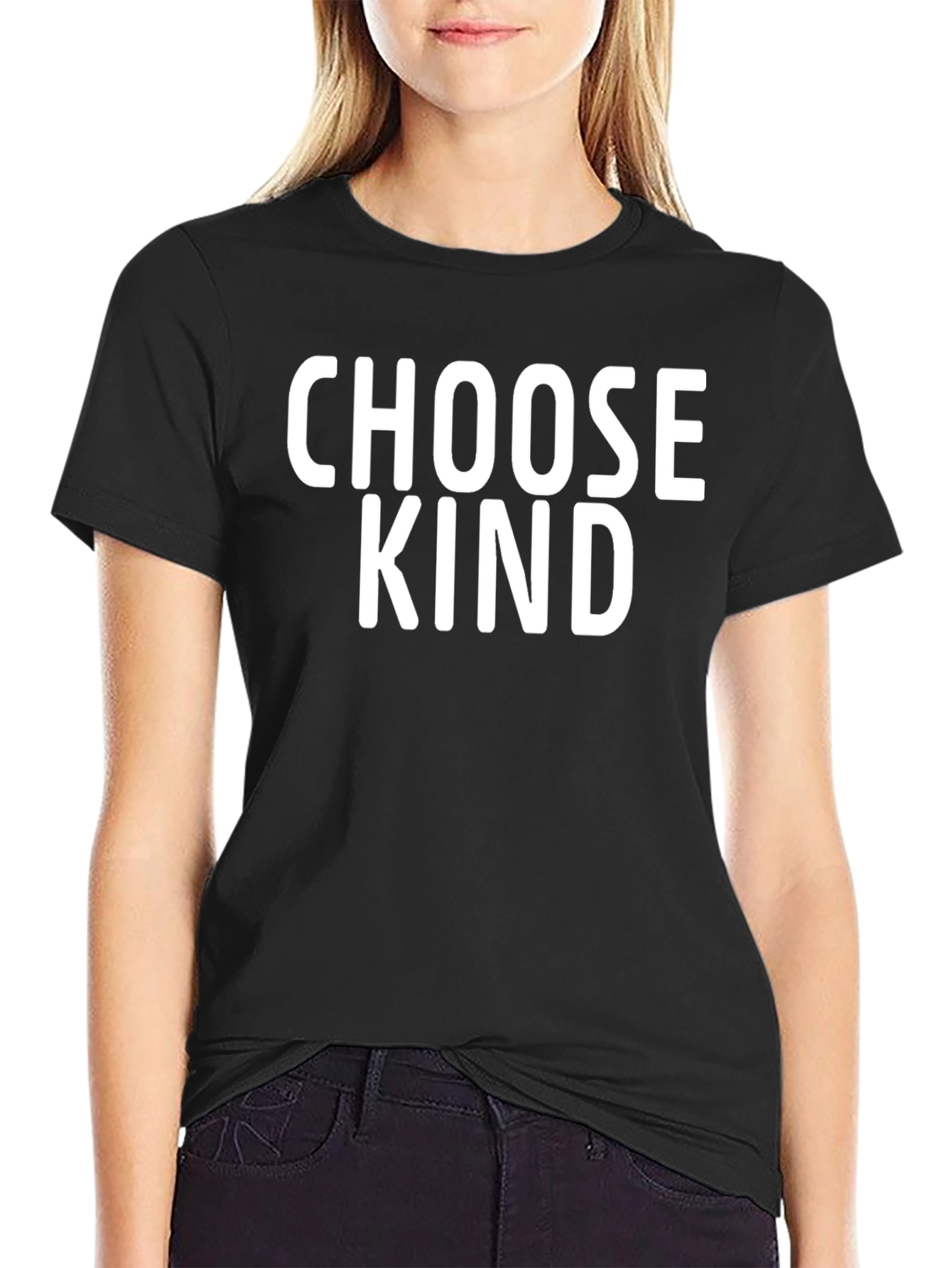 Black Choose Kind Black T-Shirt - Inspirational Message view 2