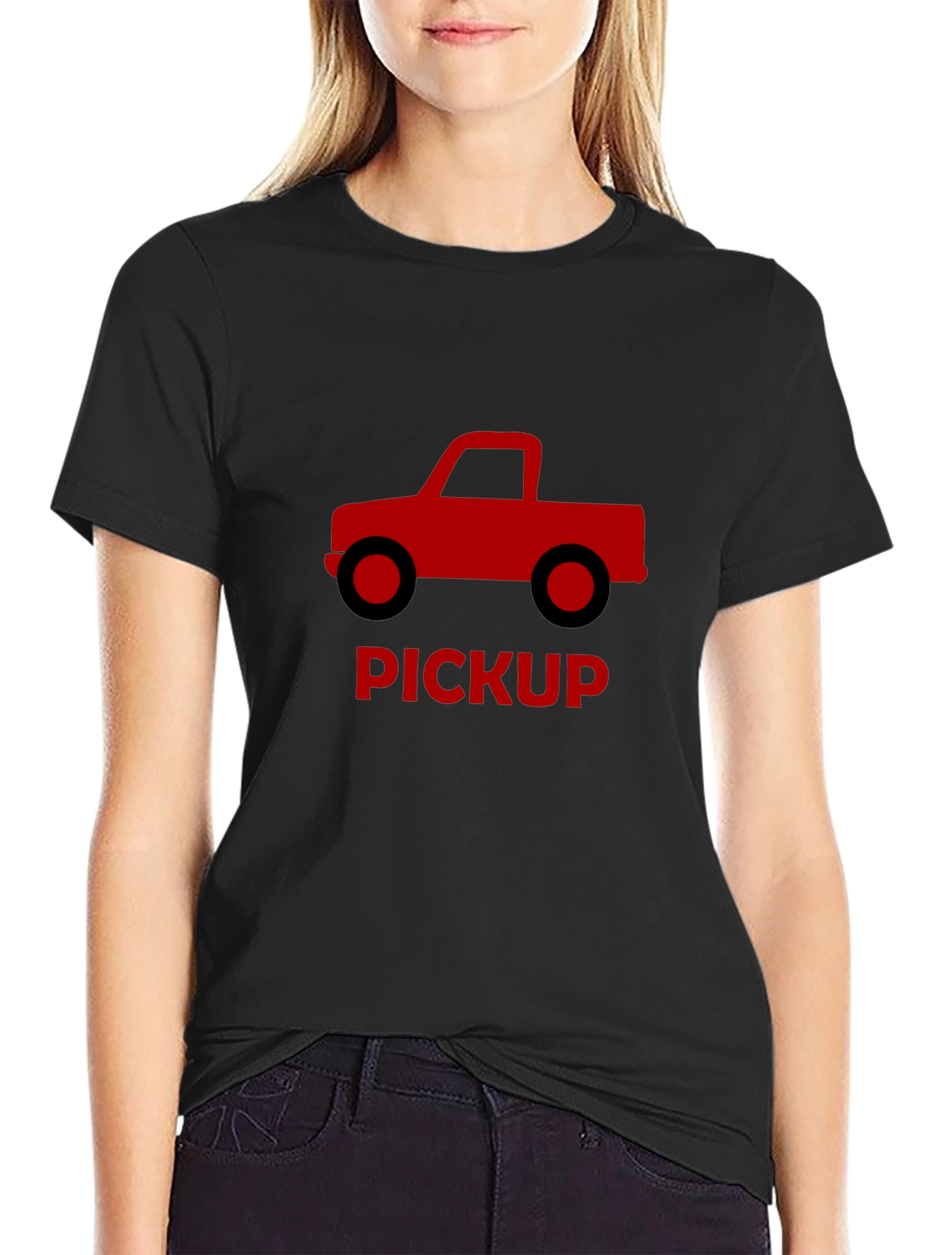 Black Pickup Truck Graphic Tee - Black Cotton view 2