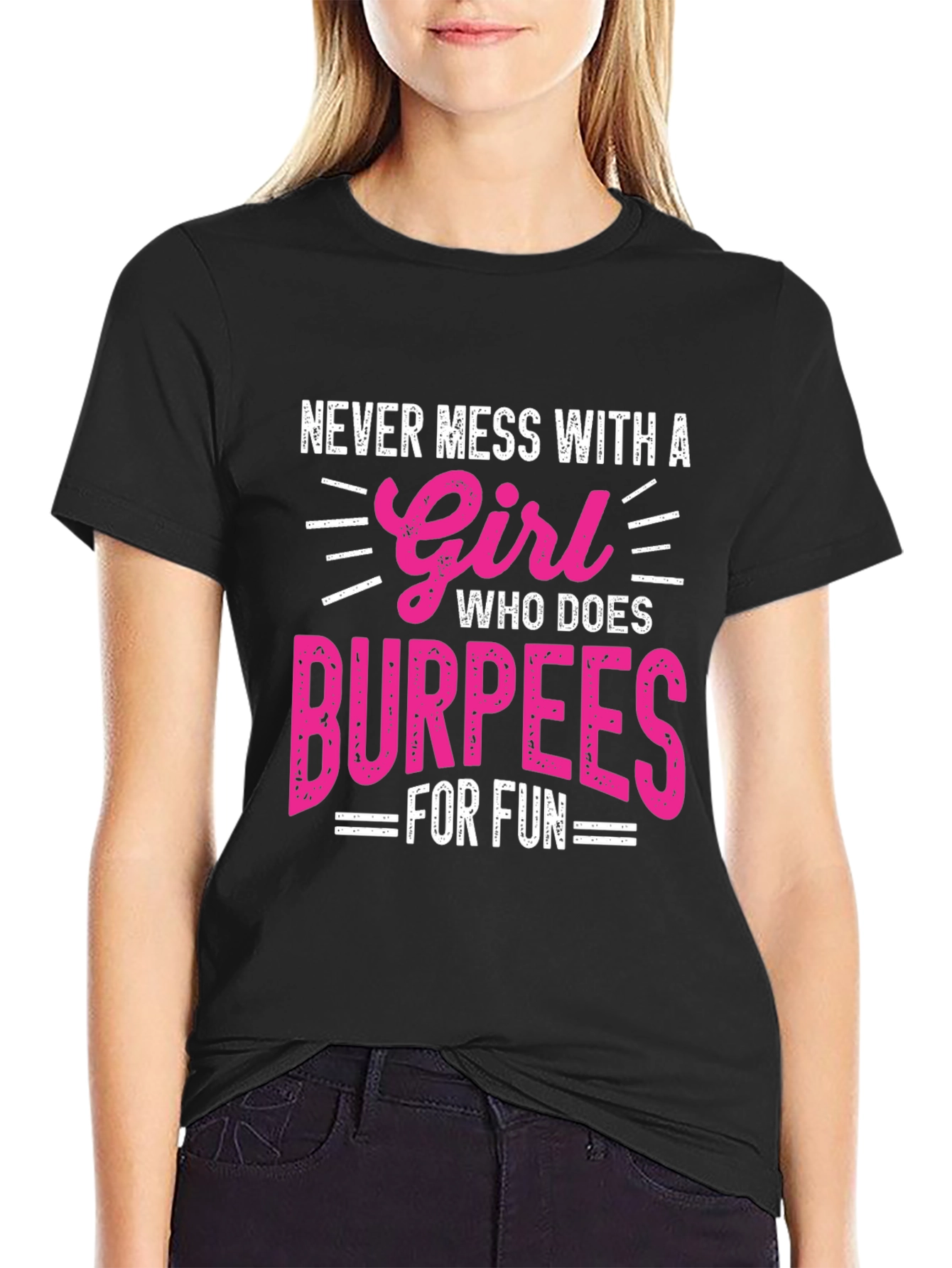 Black Girl Who Does Burpees T-Shirt view 2