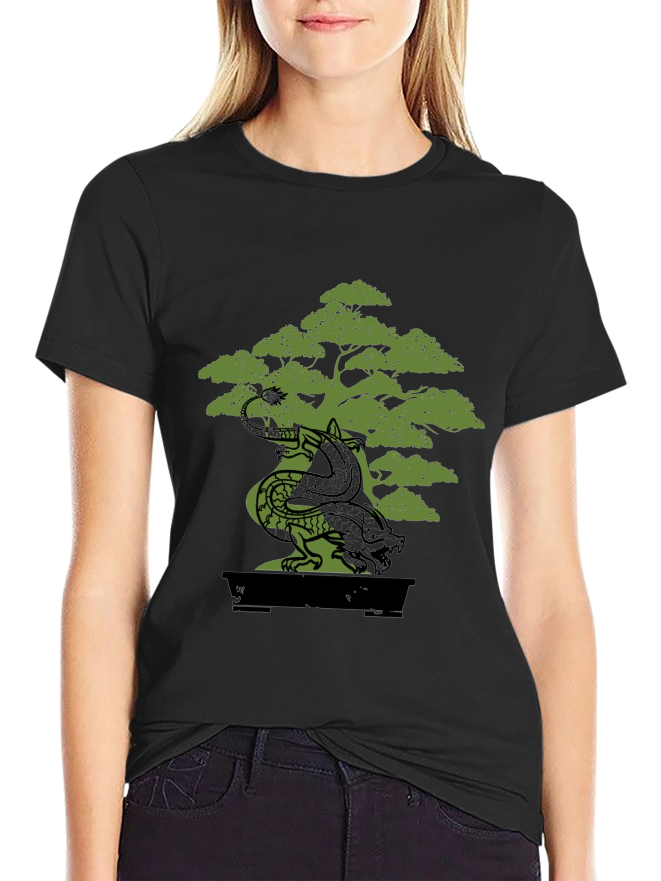 Black Dragon Bonsai Graphic Tee - Unique Design view 2
