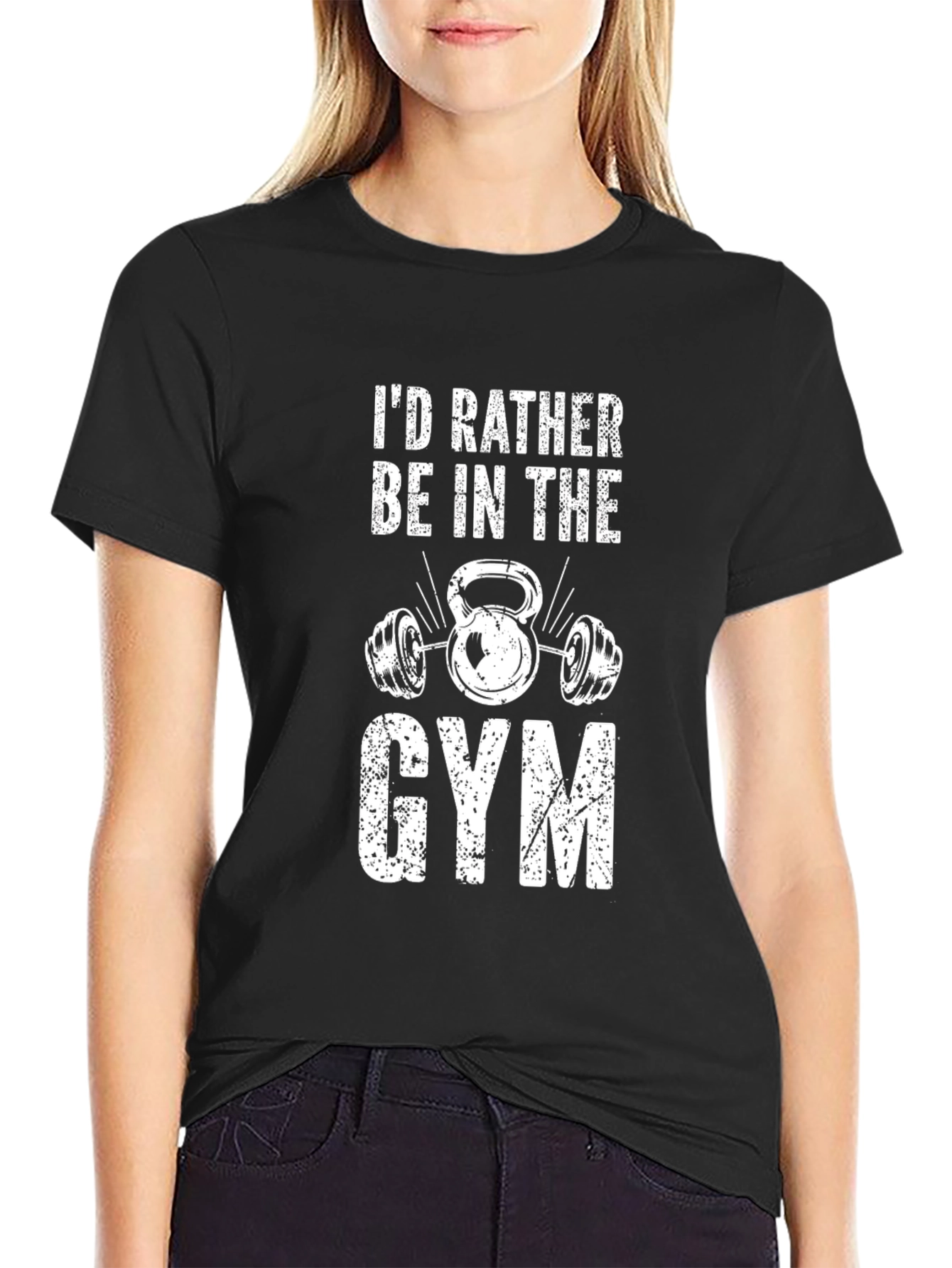 Black Gym Lover Graphic Tee - Black view 2