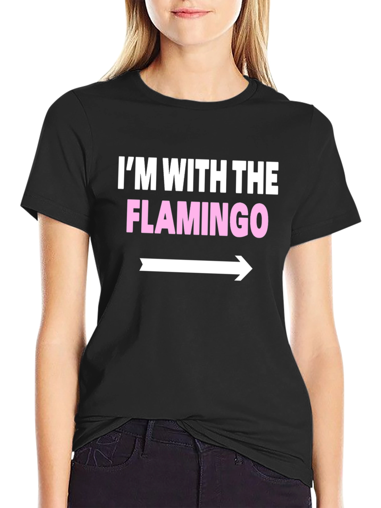 Black I'm With The Flamingo T-Shirt view 2