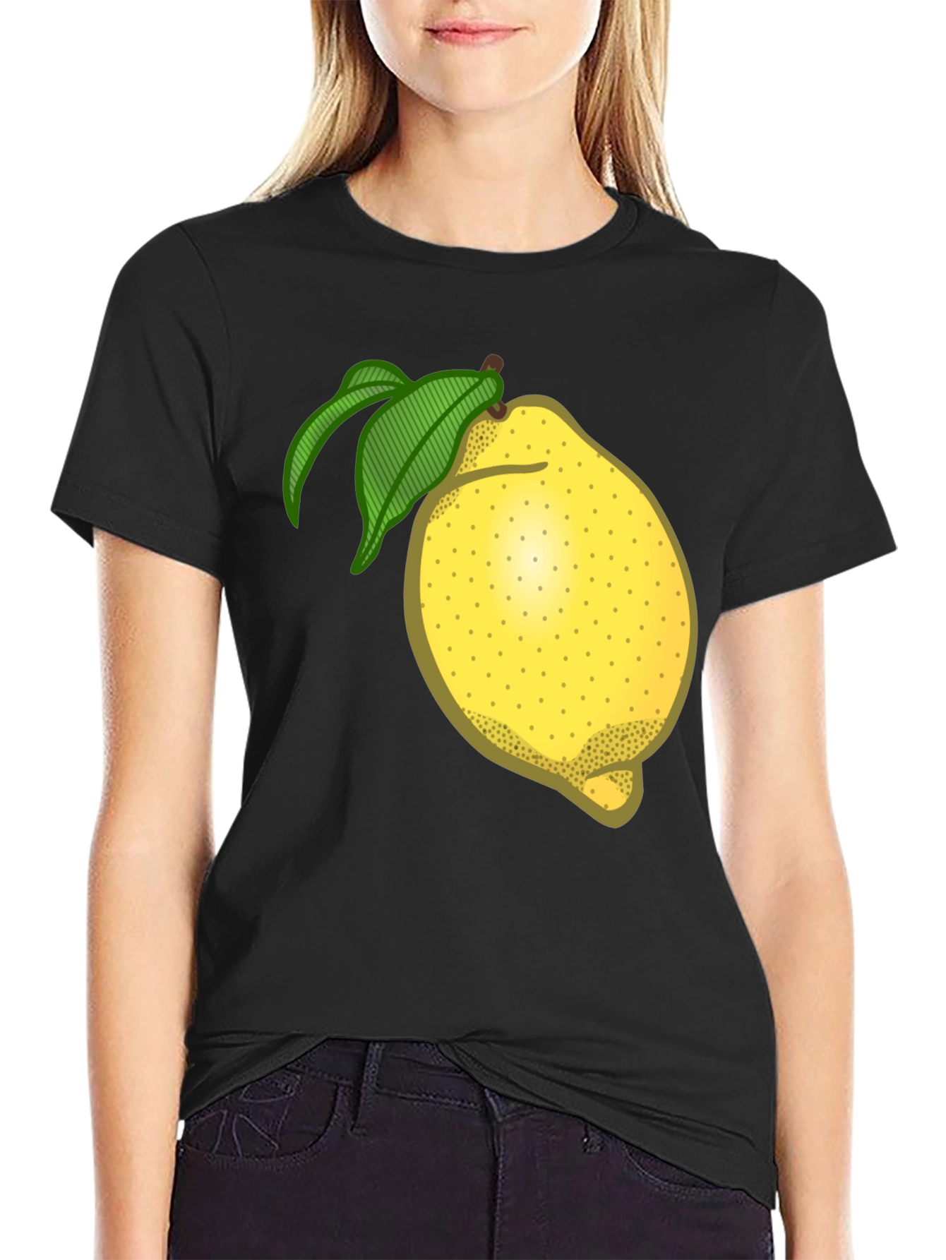 Black Lemon Graphic T-Shirt - Fruity Fun Fashion view 2