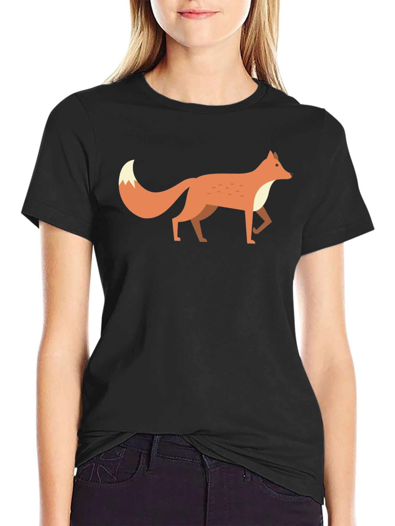 Black Fox Graphic Tee -  Men's Black Cotton T-Shirt view 2