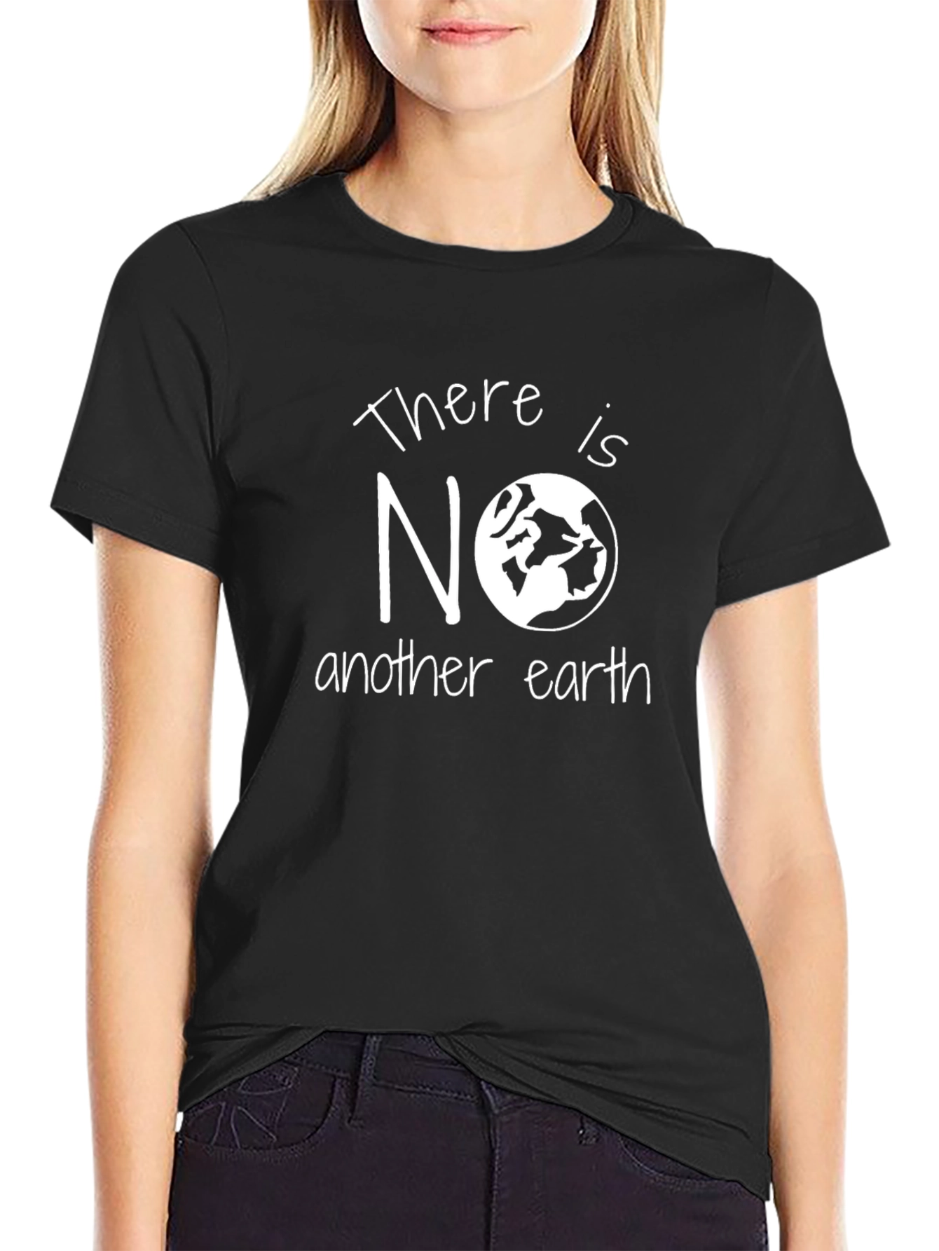 Black There is No Another Earth Graphic T-Shirt view 2