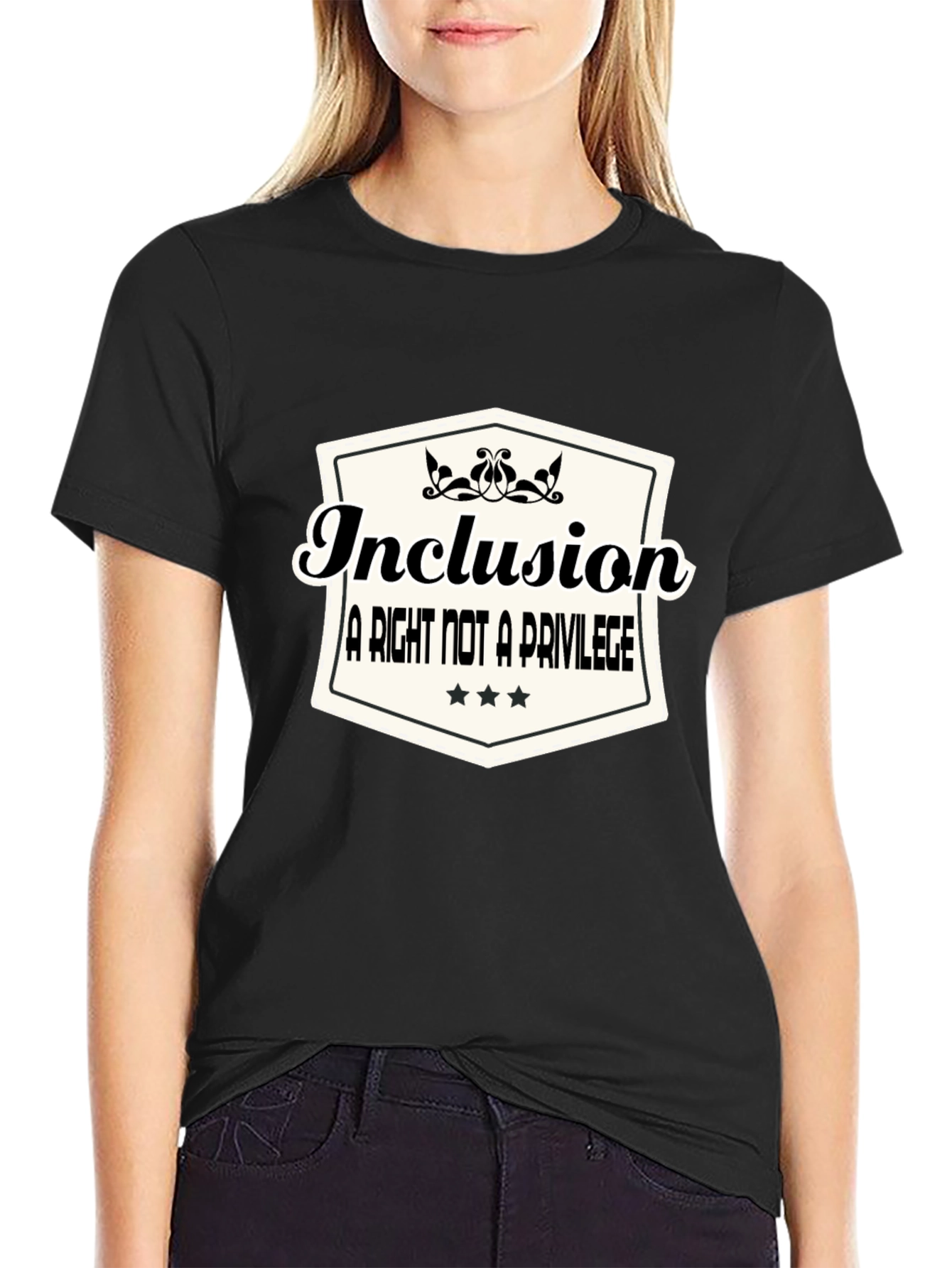 Black Inclusion T-Shirt: A Right Not a Privilege view 2