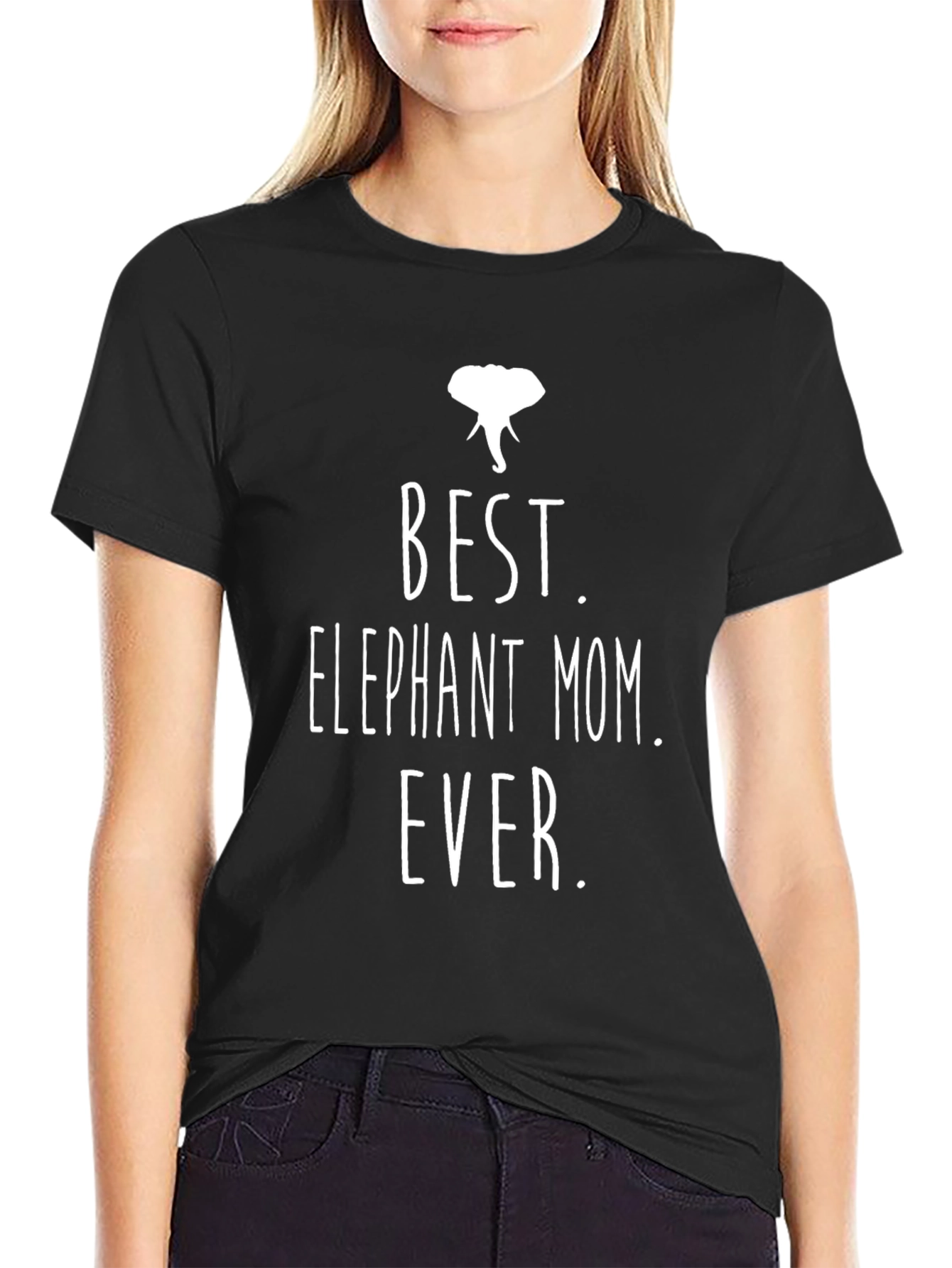 Black Best Elephant Mom Ever - Graphic T-Shirt view 2