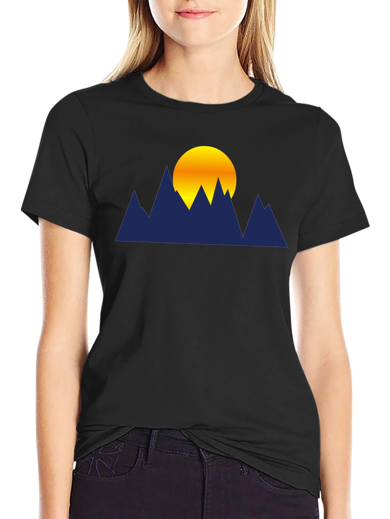 Black Mountain Sunset Graphic T-Shirt - Soft Cotton Blend view 2