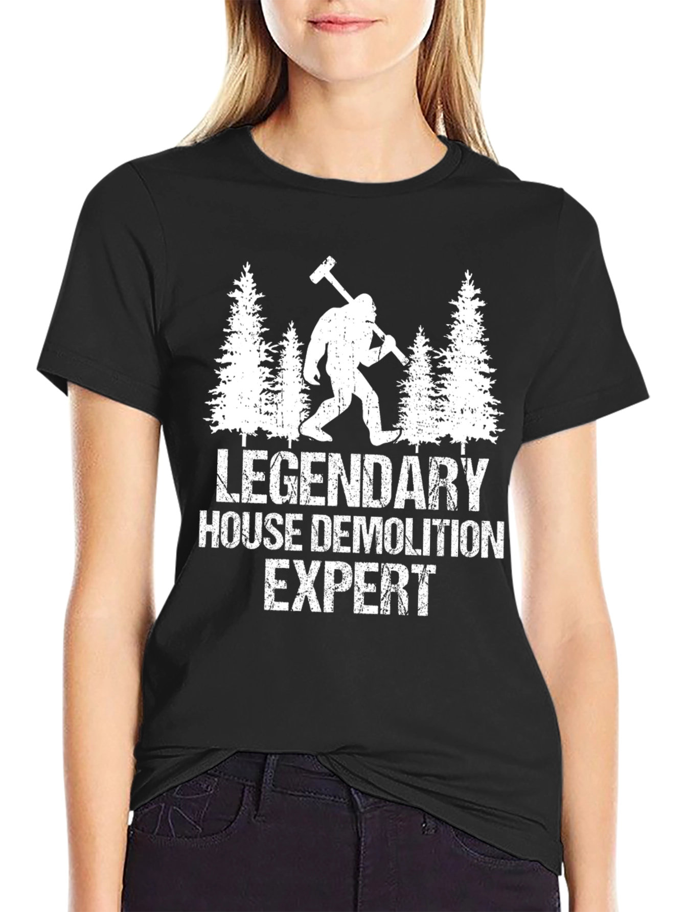 Black Legendary House Demolition Expert T-Shirt view 2