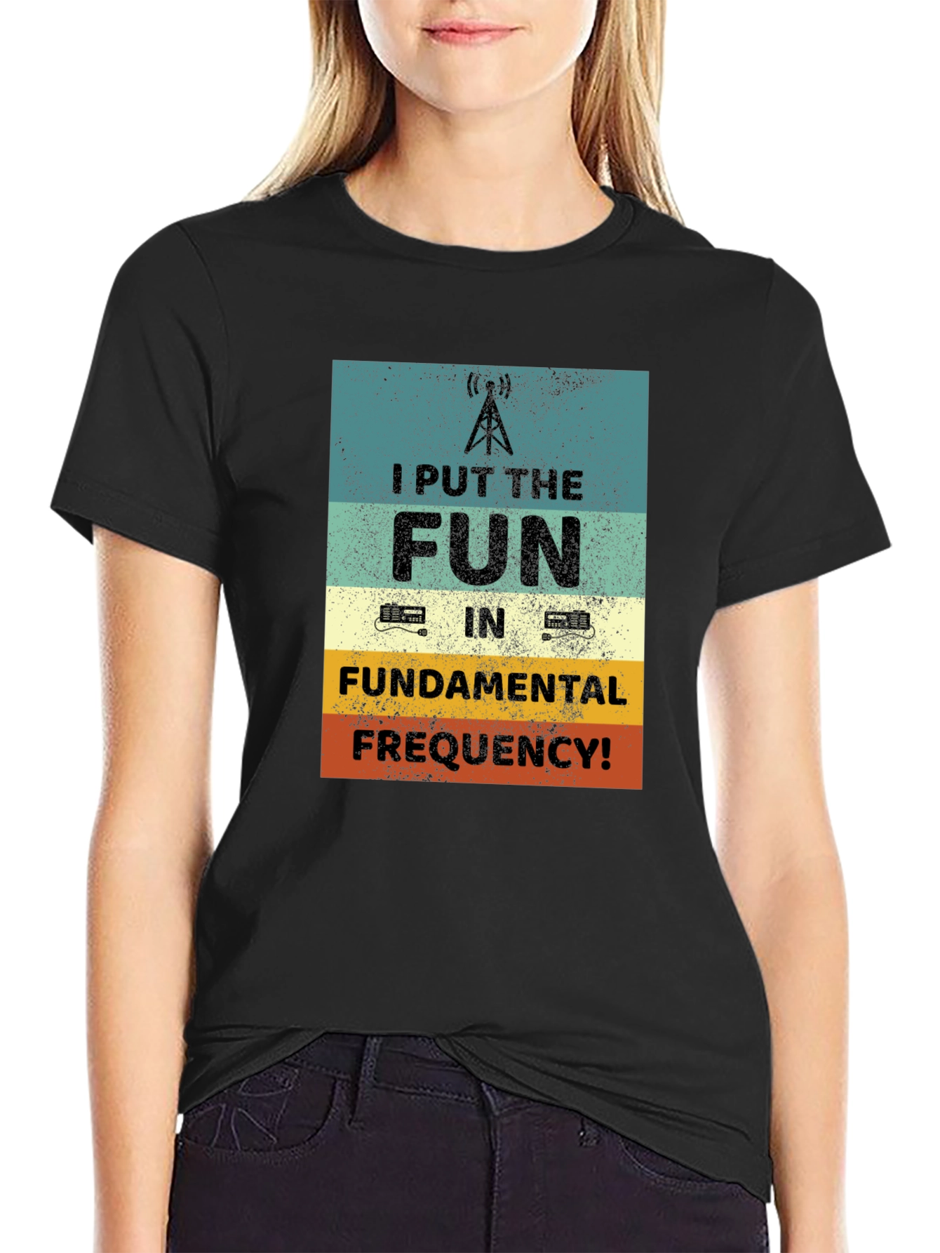 Black Fun Fundamental Frequency T-Shirt view 2
