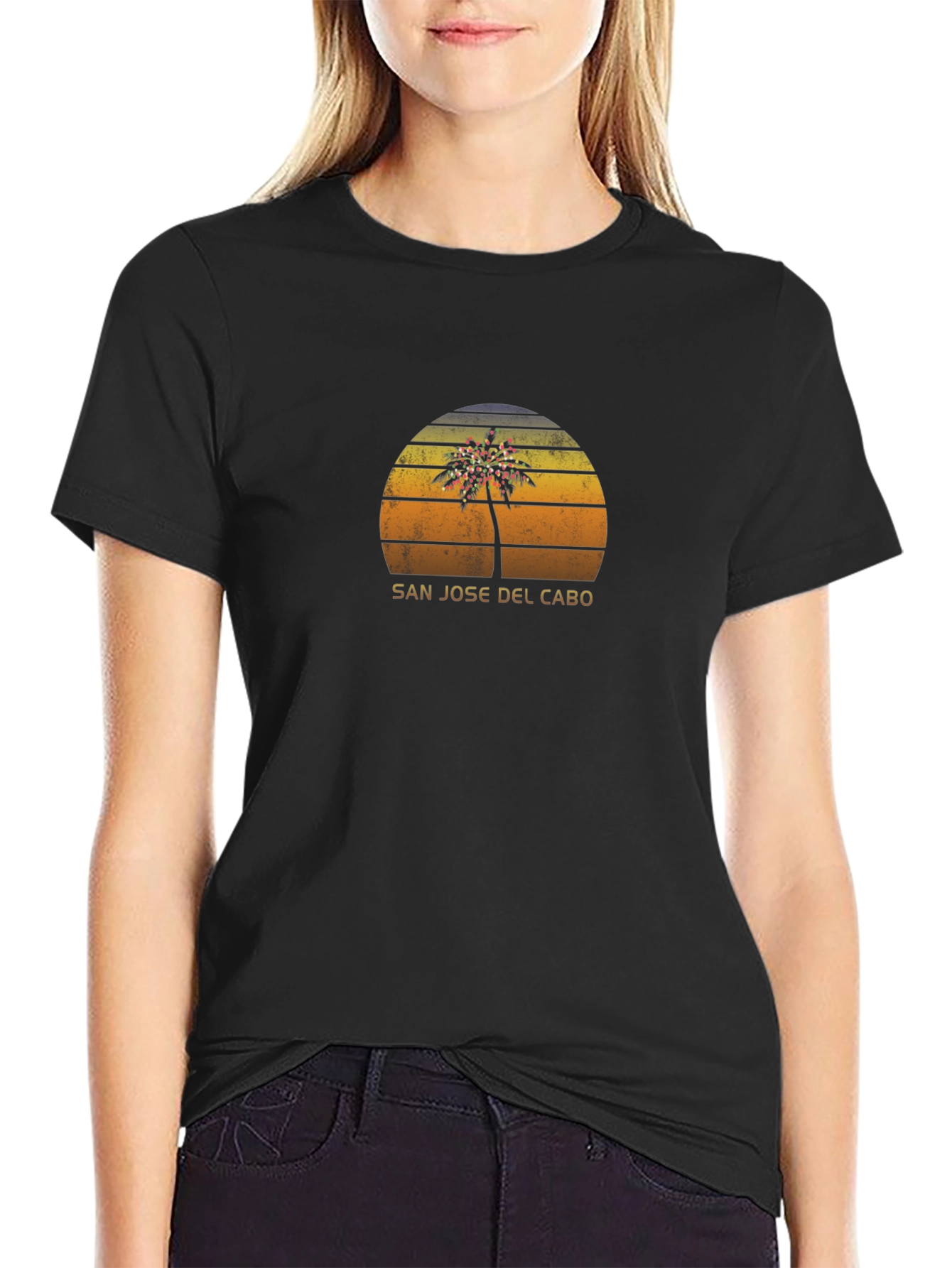 Black San Jose Del Cabo Palm Tree T-Shirt view 2