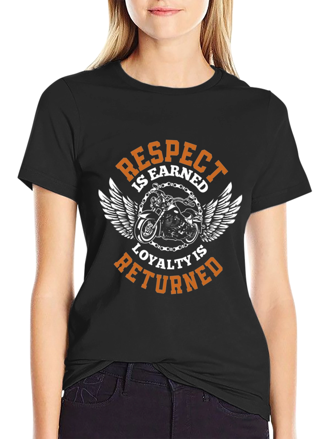 Black Respect is Earned Biker T-Shirt view 2