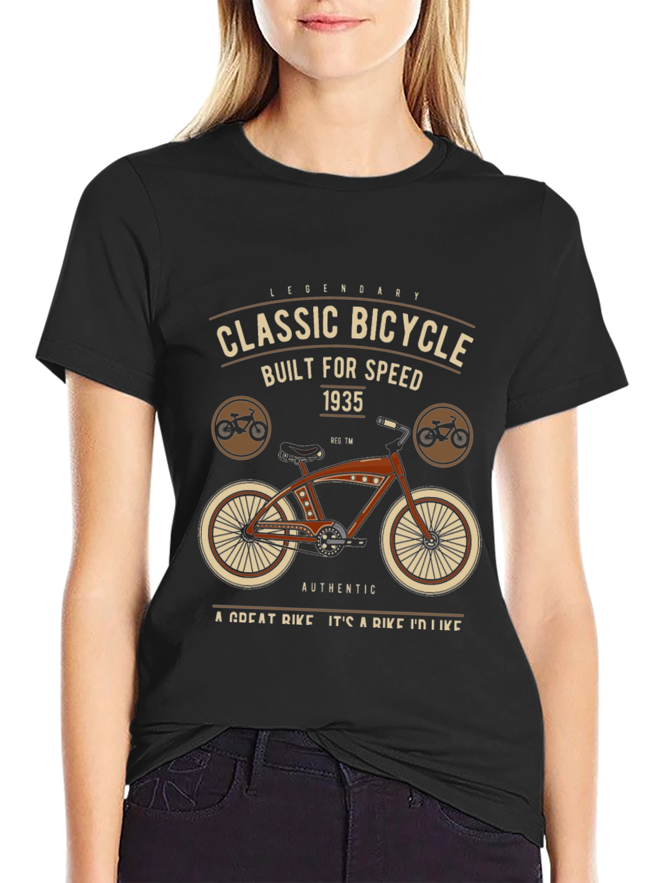 Black Classic Bicycle Graphic T-Shirt view 2