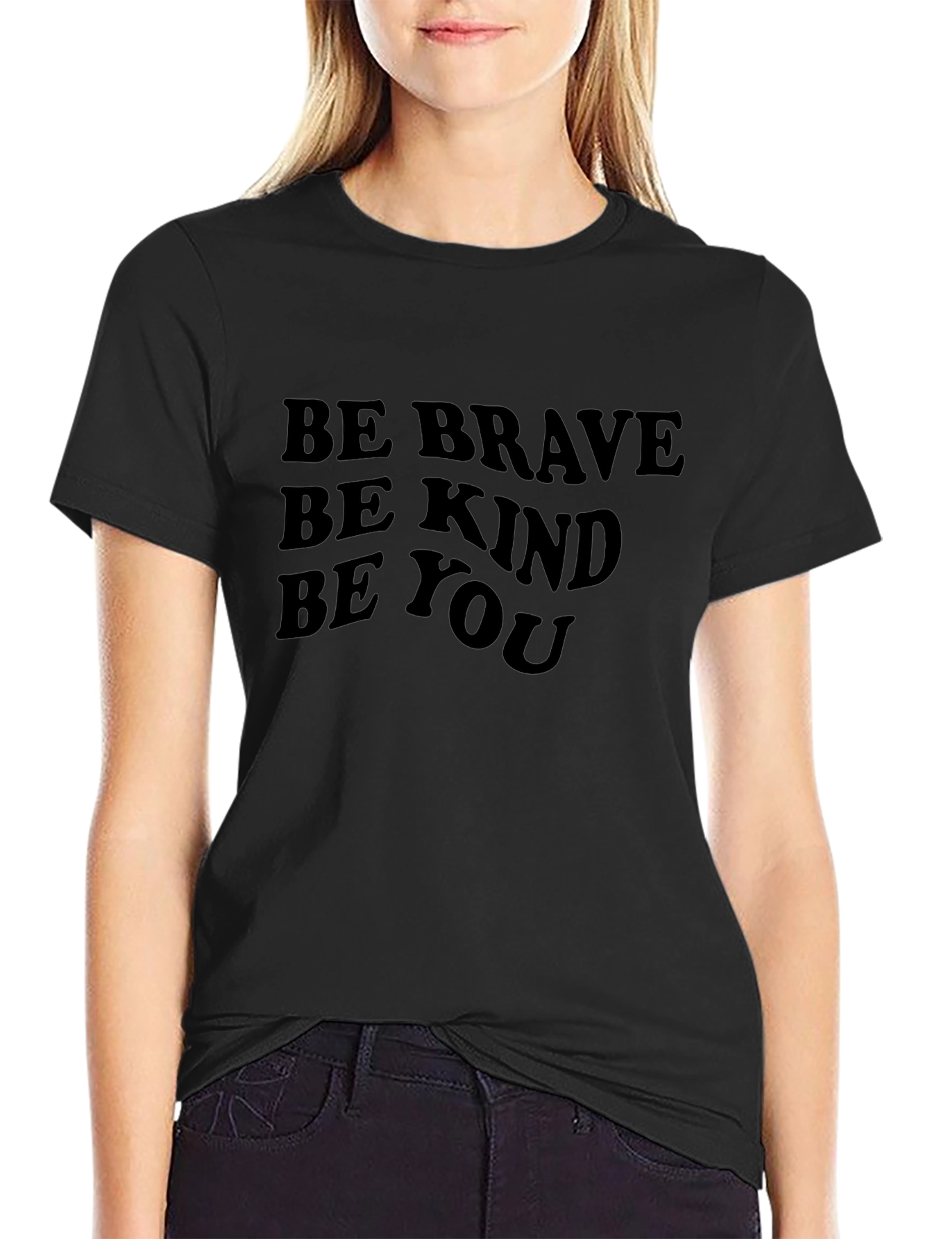Black Be Brave Be Kind Be You Graphic Tee view 2