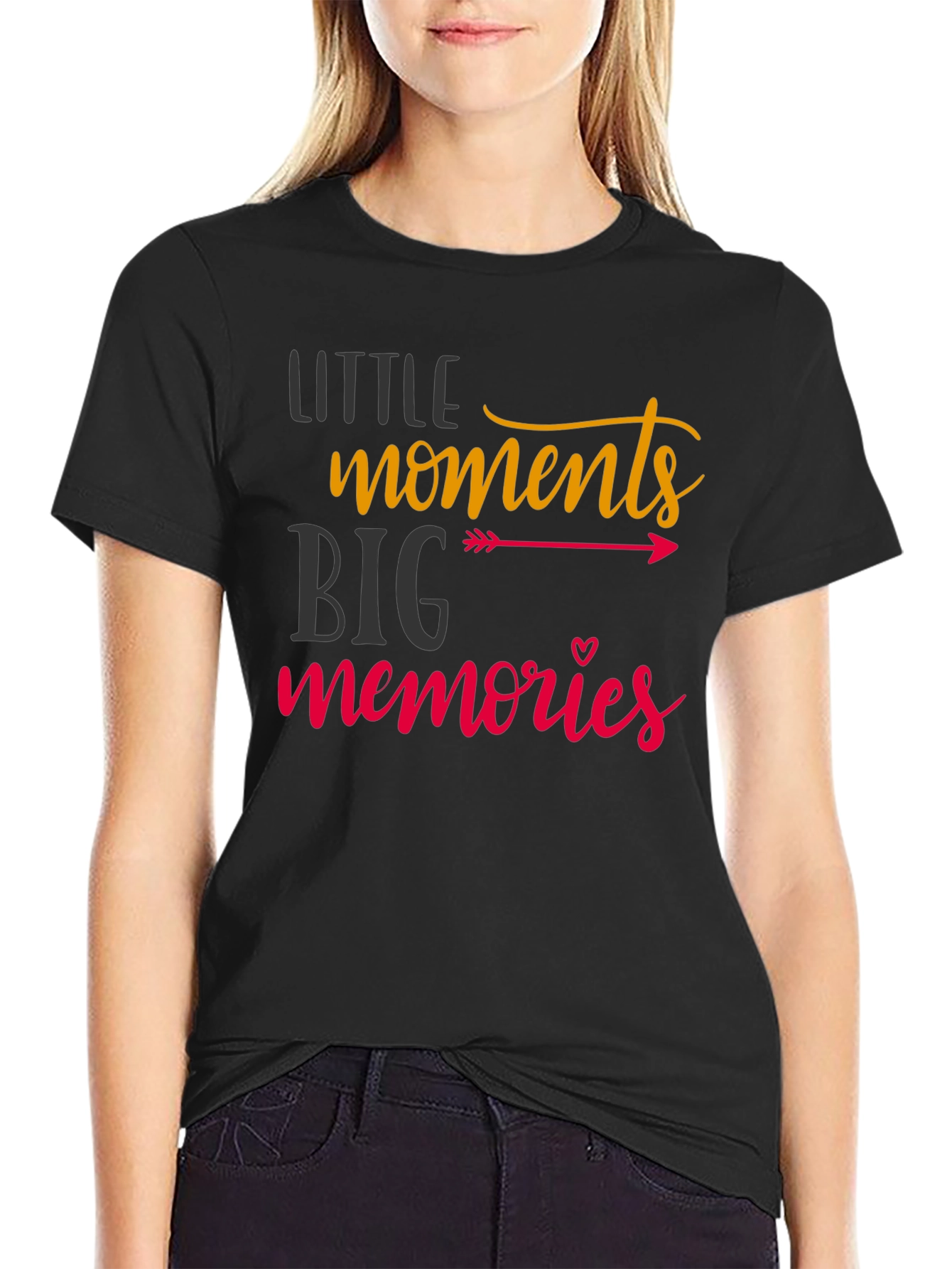 Black Little Moments Big Memories Graphic T-Shirt view 2