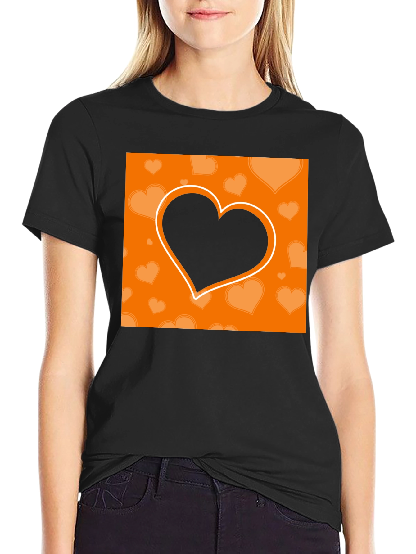 Black Heart Graphic Black T-Shirt - Stylish Casual Tee view 2