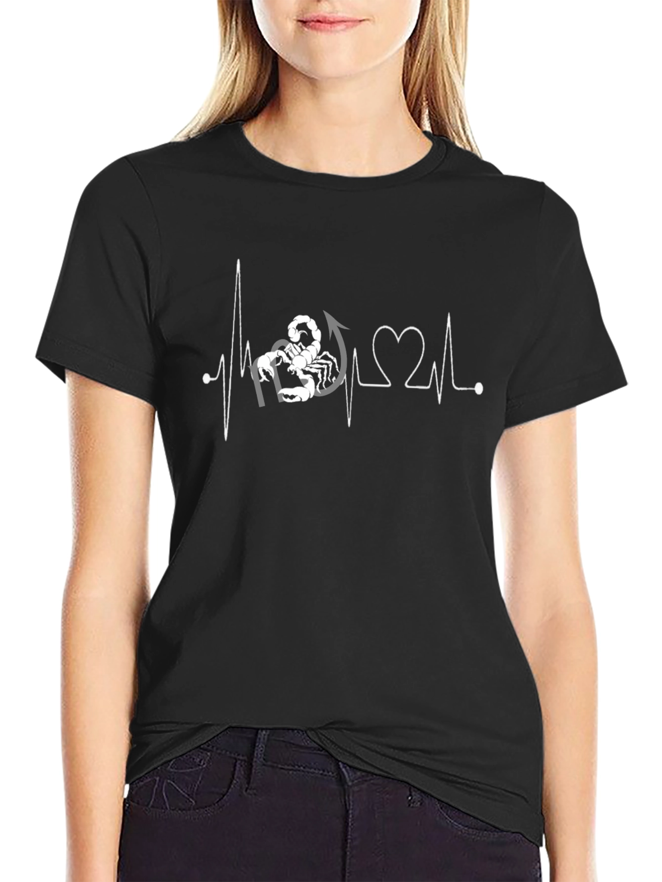 Black Scorpio Heartbeat T-Shirt view 2