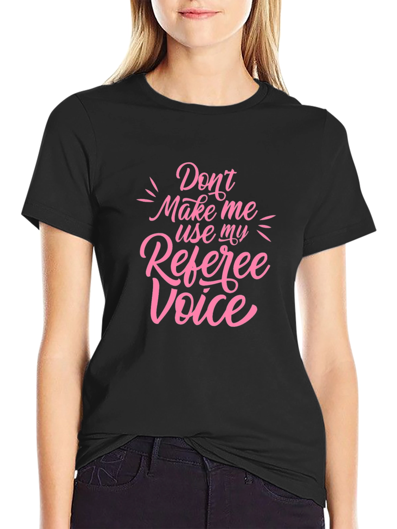 Black Referee Voice T-Shirt Funny Referee Gift view 2