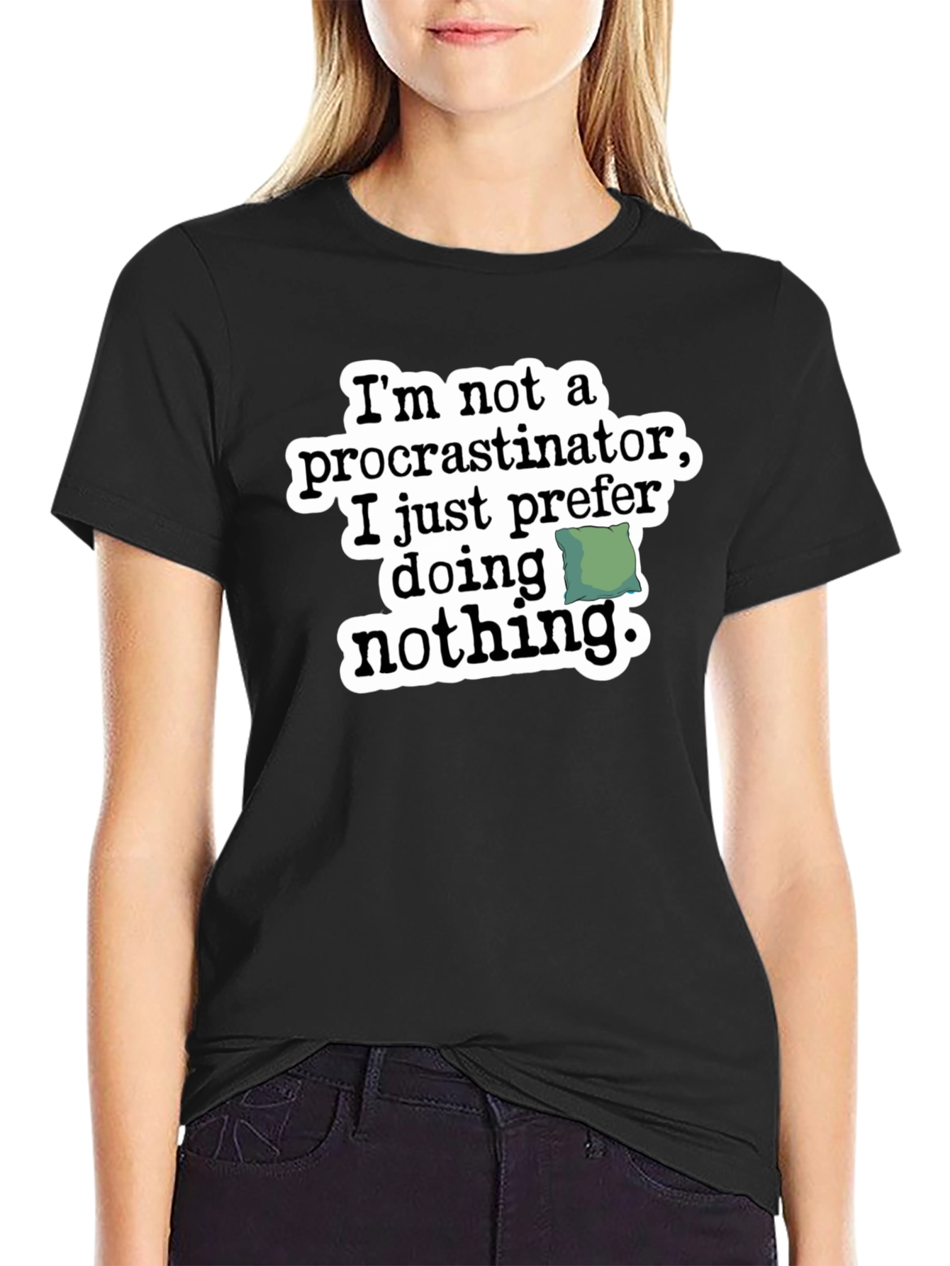 Black Procrastinator Humor Graphic T-Shirt view 2