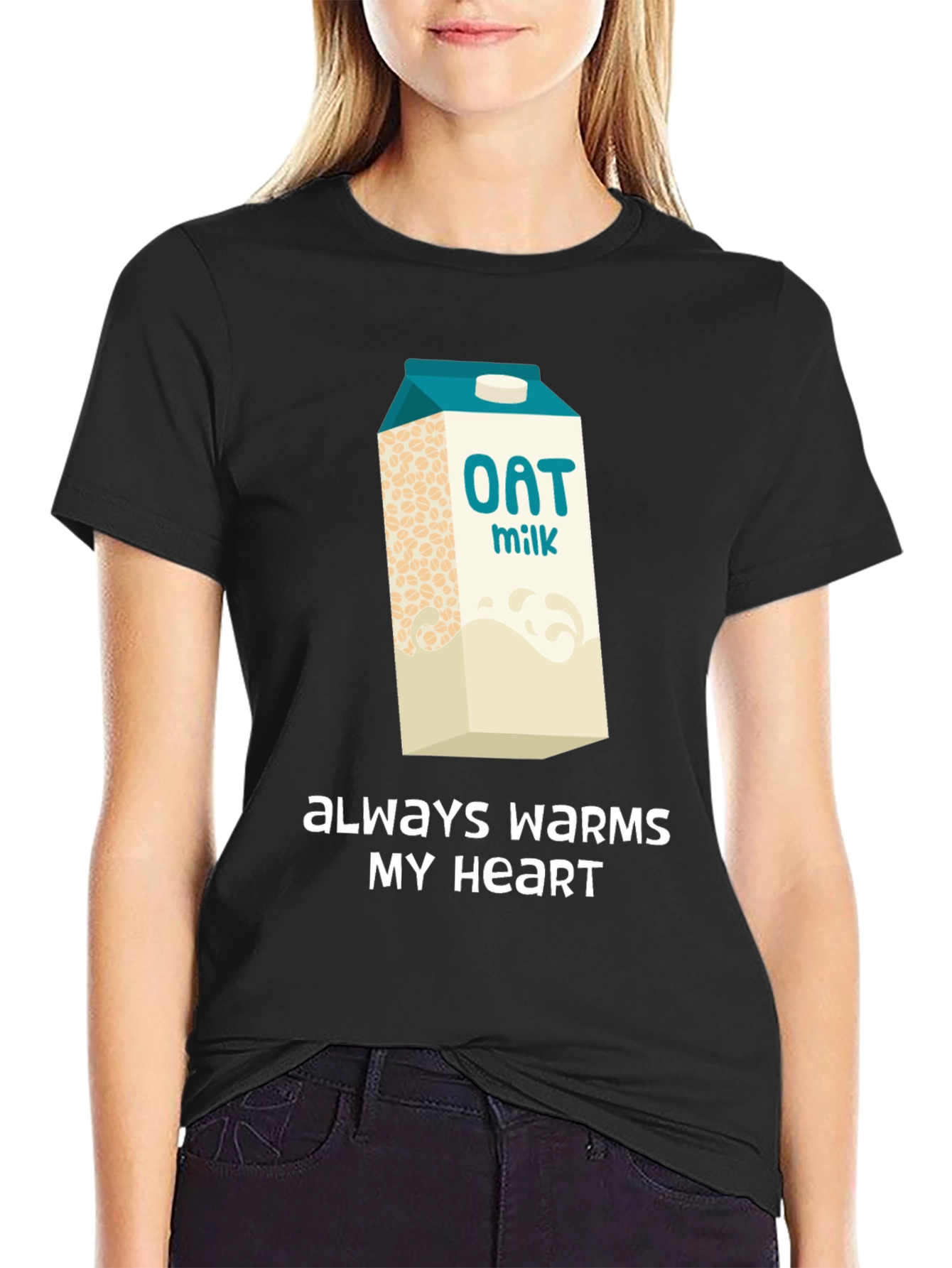 Oat Milk Lover T-Shirt - Always Warms My Heart - 2