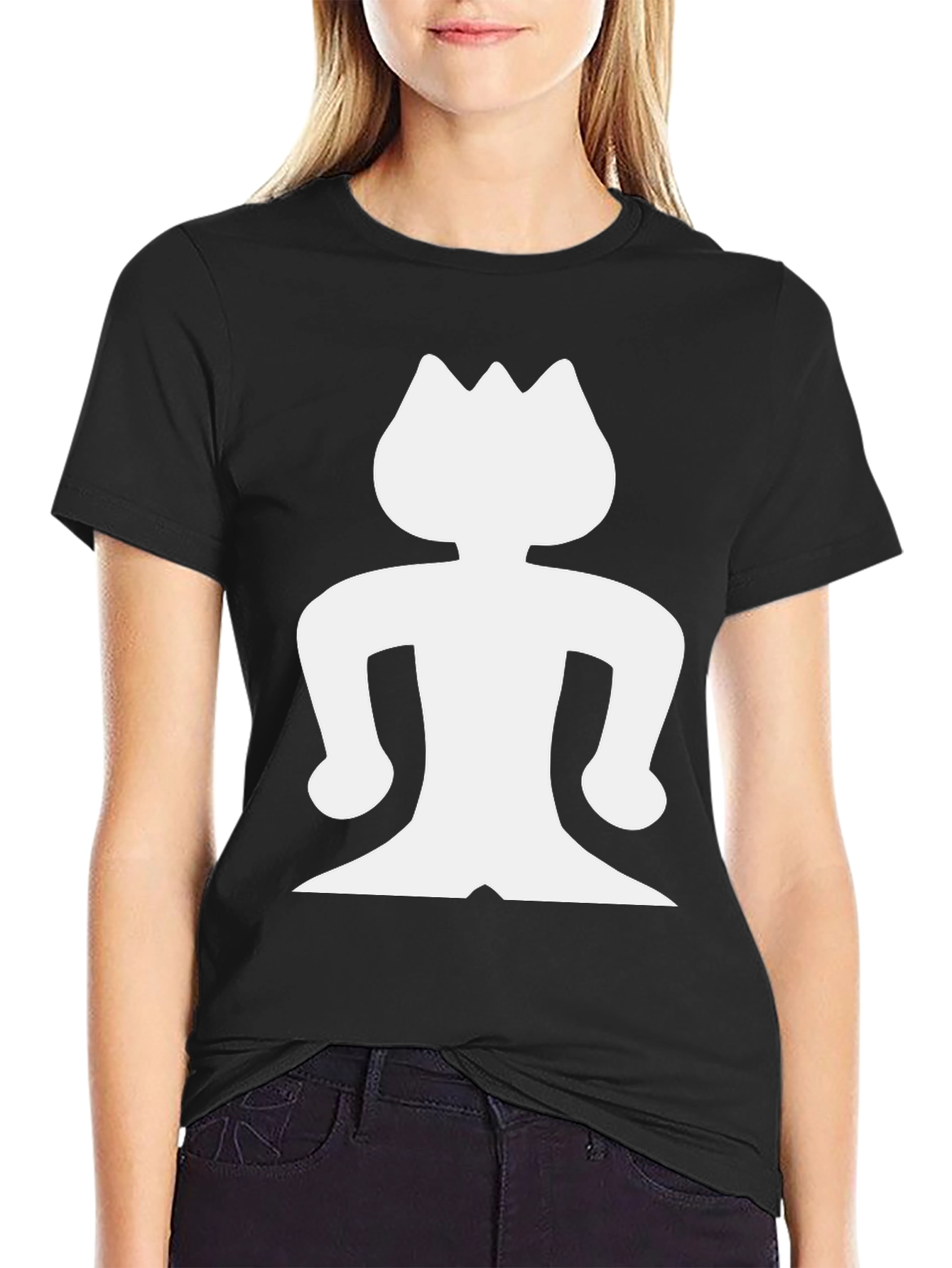 Black Abstract Crown Man Black Graphic Tee view 2