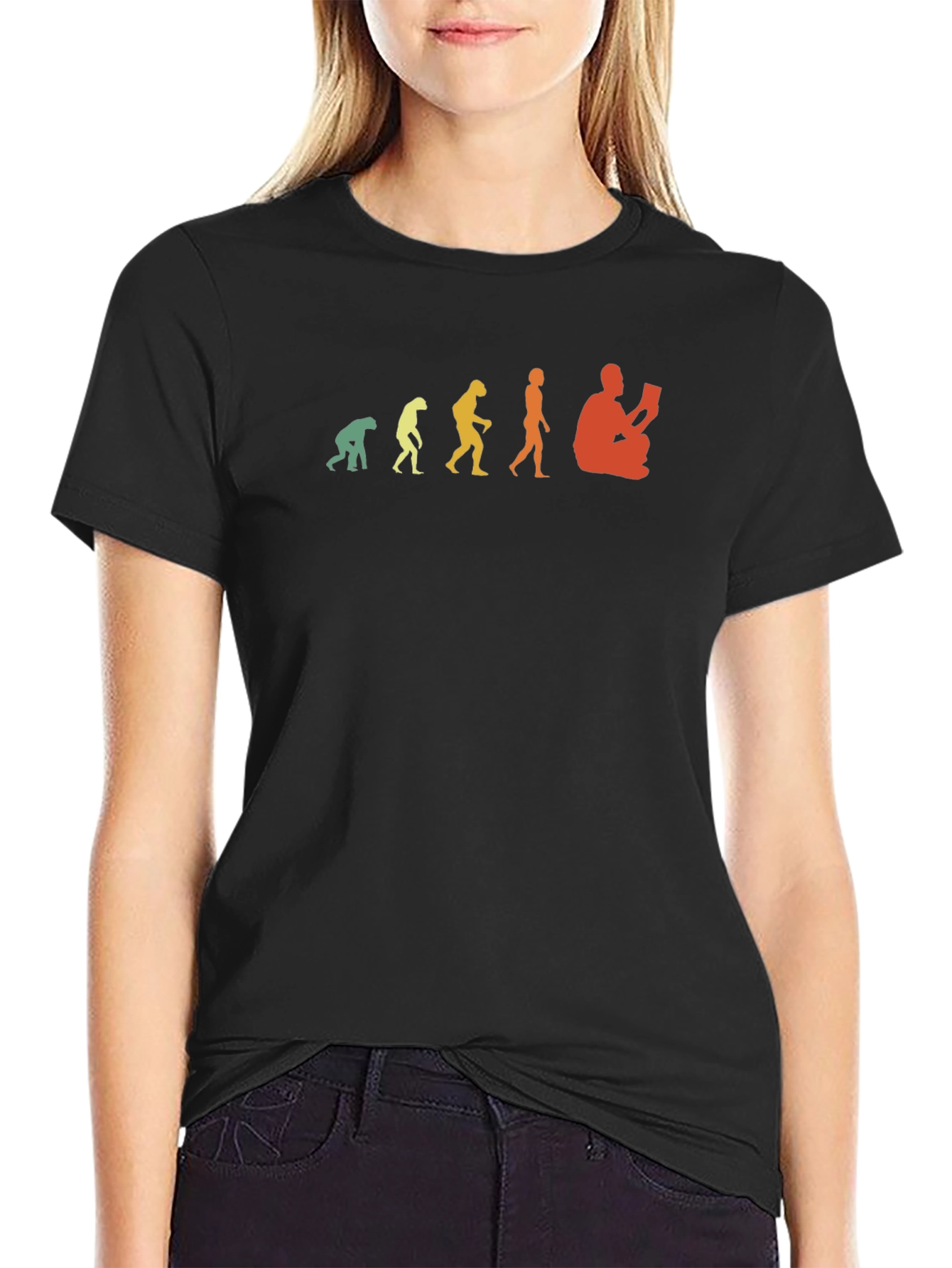 Black Evolution of Reading T-Shirt - Black view 2