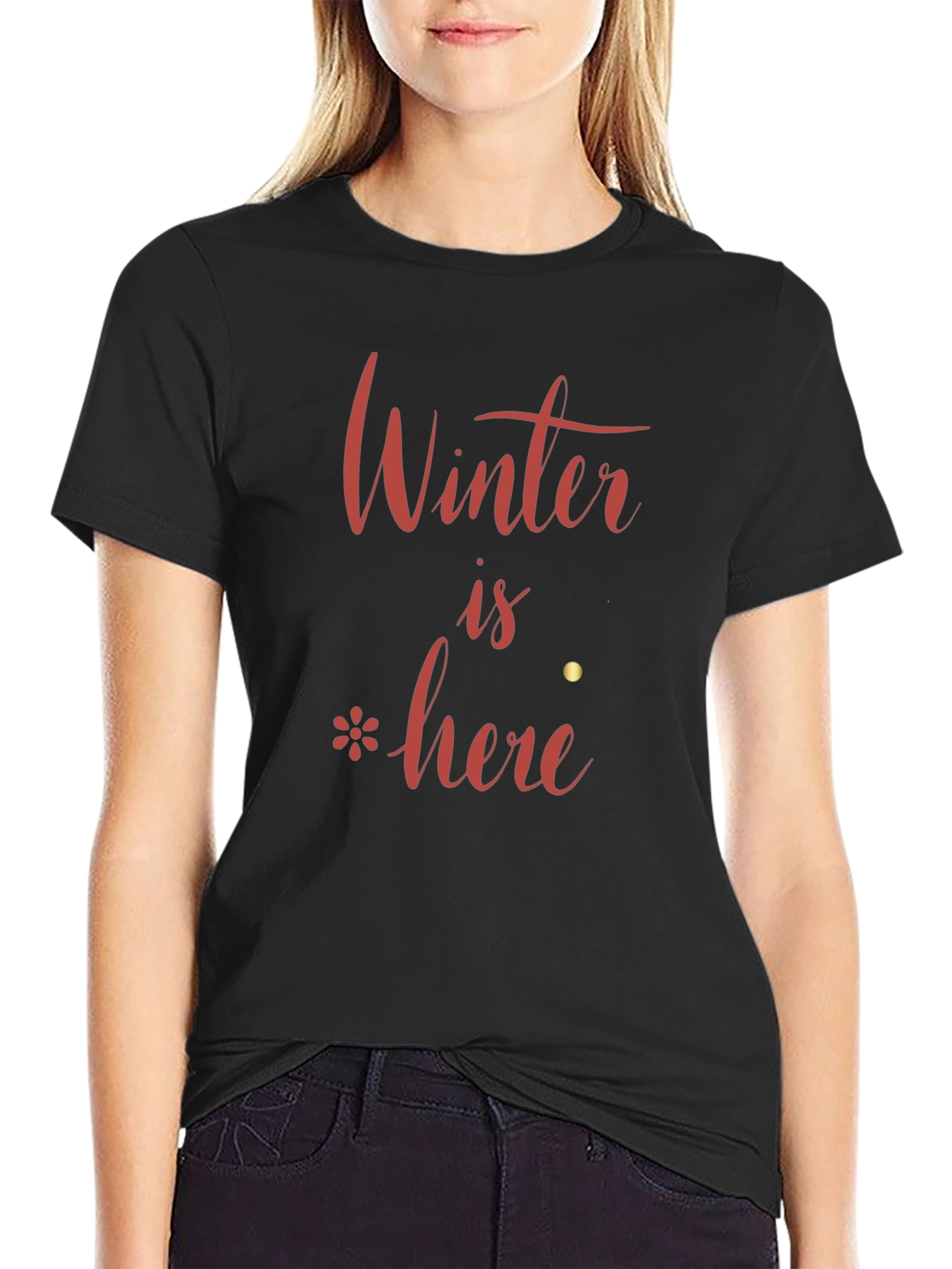 Black Winter is Here Black T-Shirt view 2