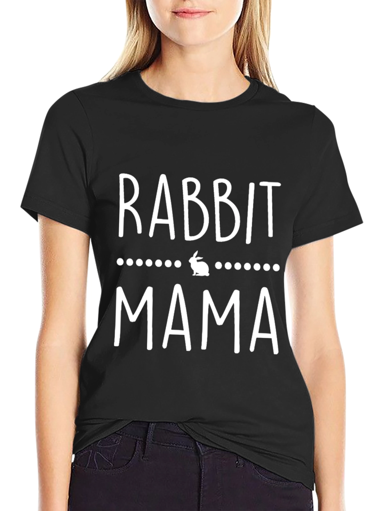 Black Rabbit Mama T-Shirt - Cute Easter Tee view 2