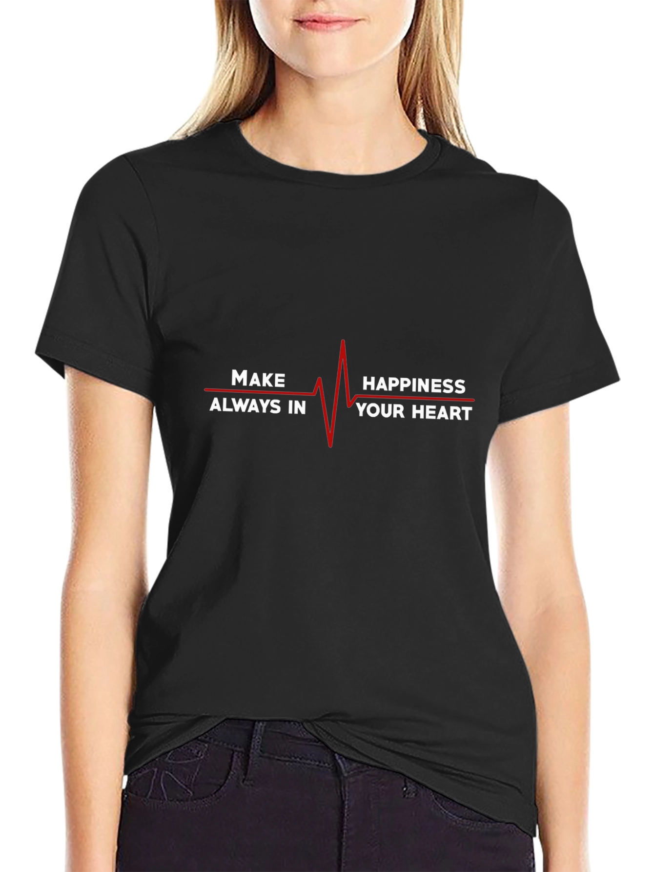 Black Happiness in Your Heart Graphic Tee view 2