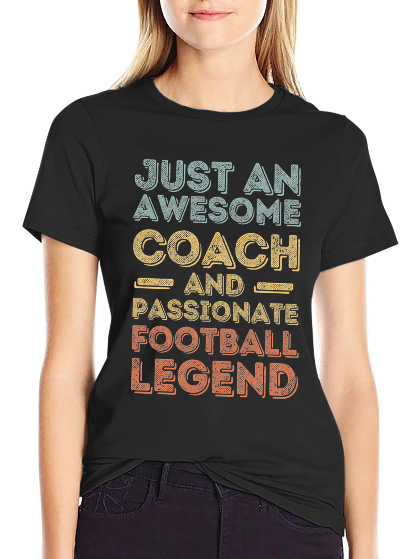 Black Awesome Coach Football Legend Graphic Tee view 2
