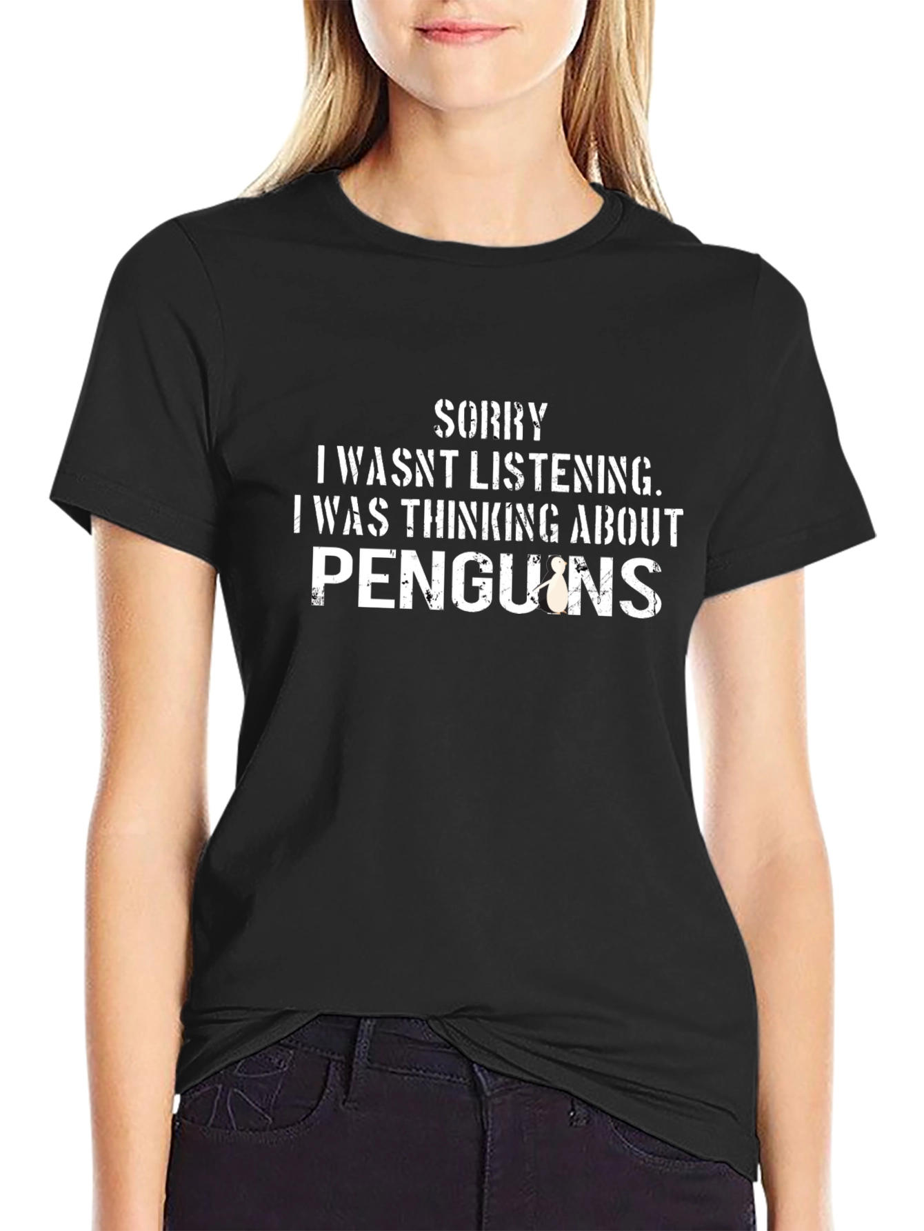 Black Penguins T-Shirt: Sorry, Wasn't Listening view 2