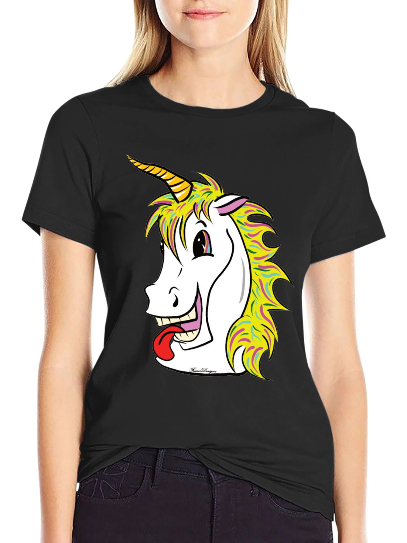 Black Unicorn Graphic Tee - Men's Black T-Shirt view 2