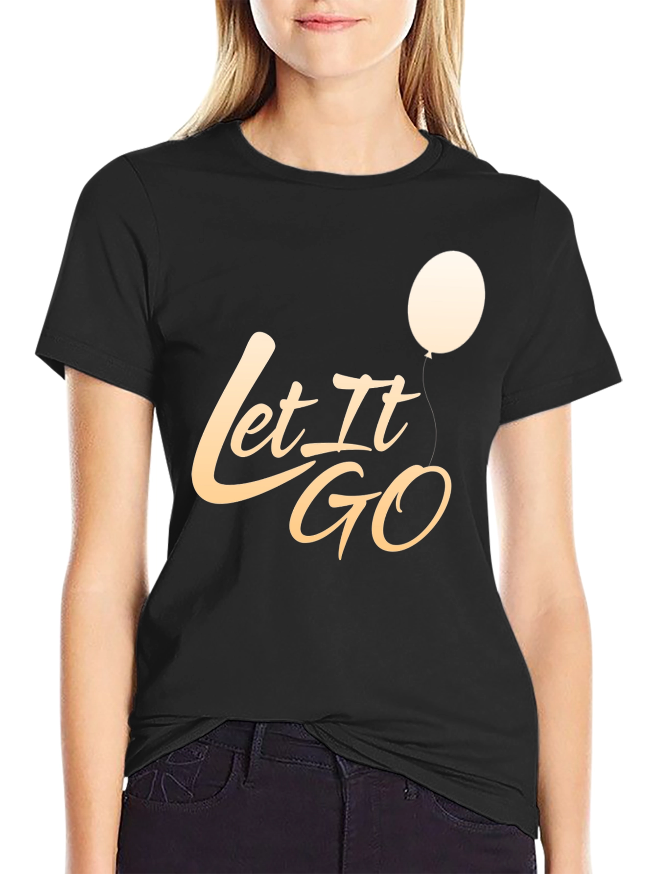 Black Let It Go Graphic T-Shirt - Stylish Casual Tee view 2