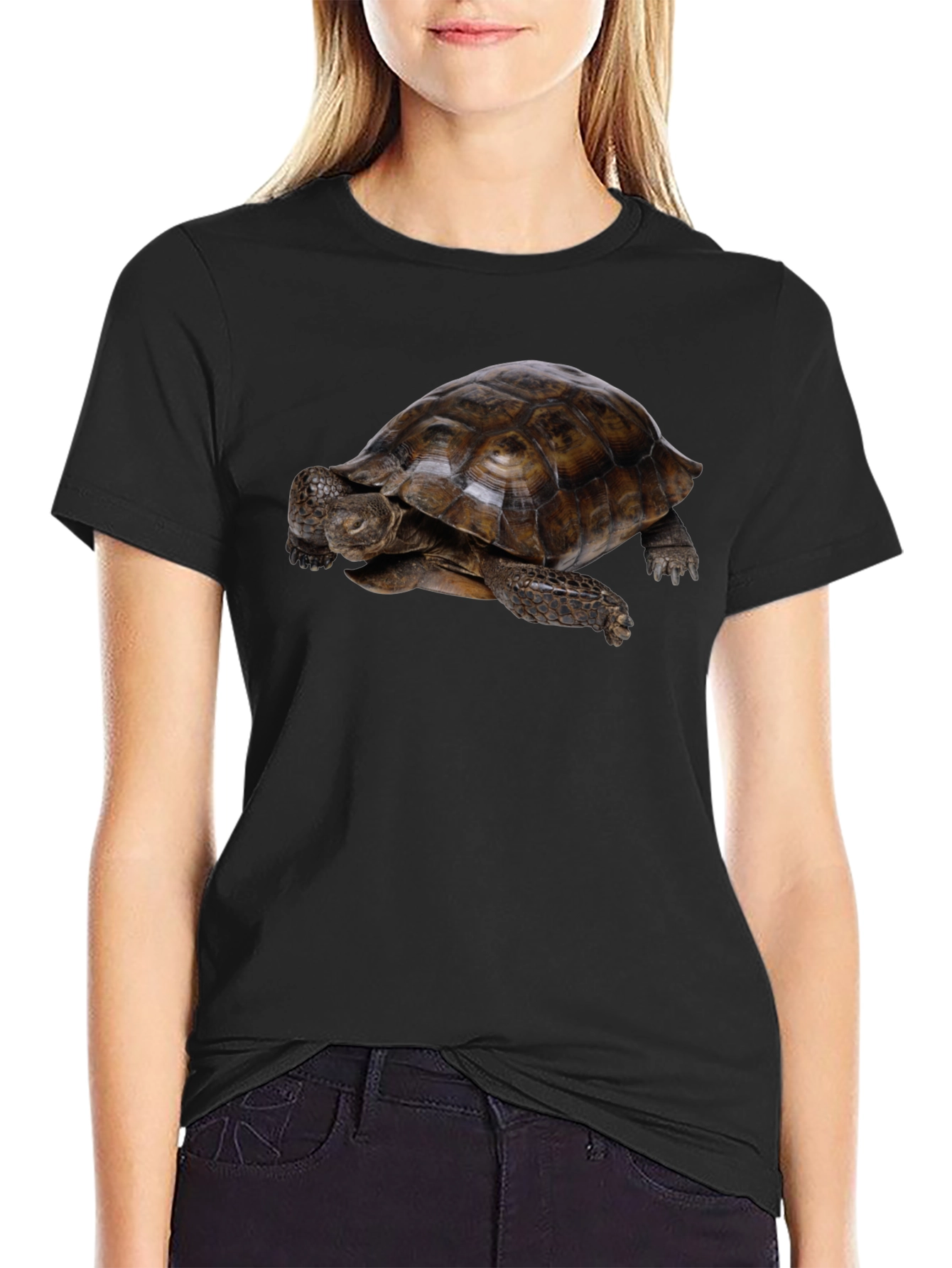 Black Tortoise Graphic Black T-Shirt view 2