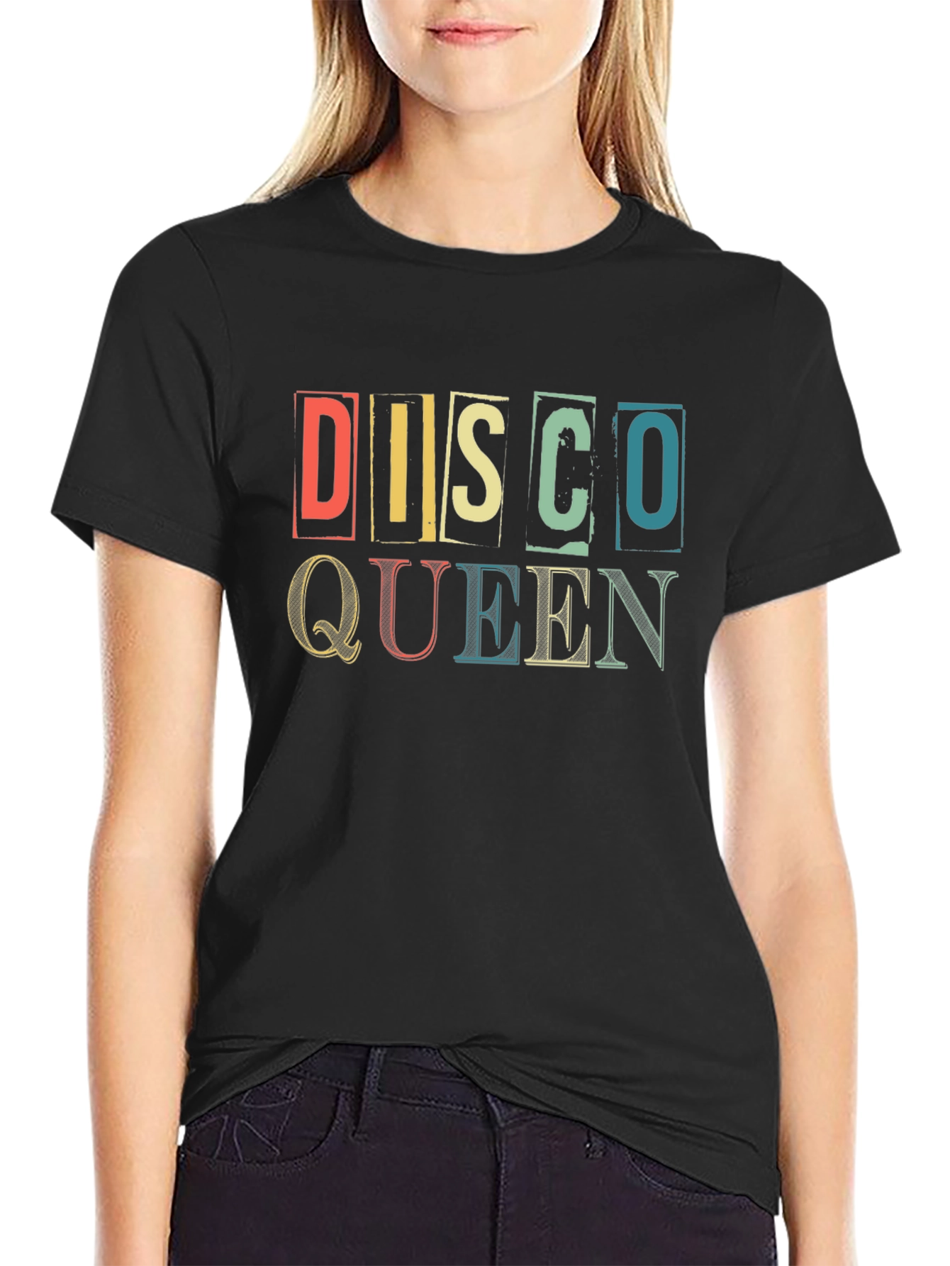 Black Disco Queen Graphic Tee - Retro Style view 2