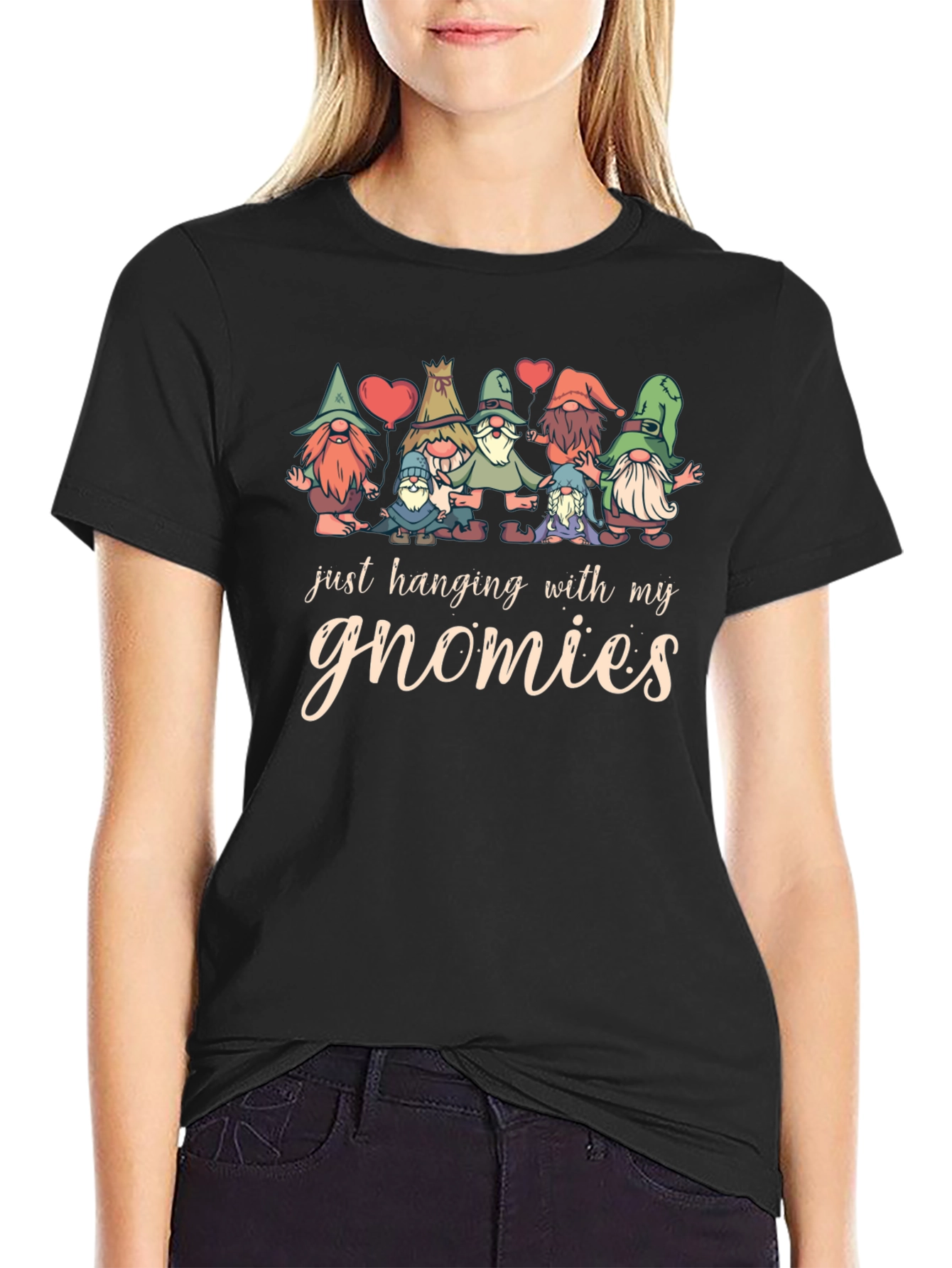 Black Gnomies Graphic T-Shirt - Fun Novelty Tee view 2